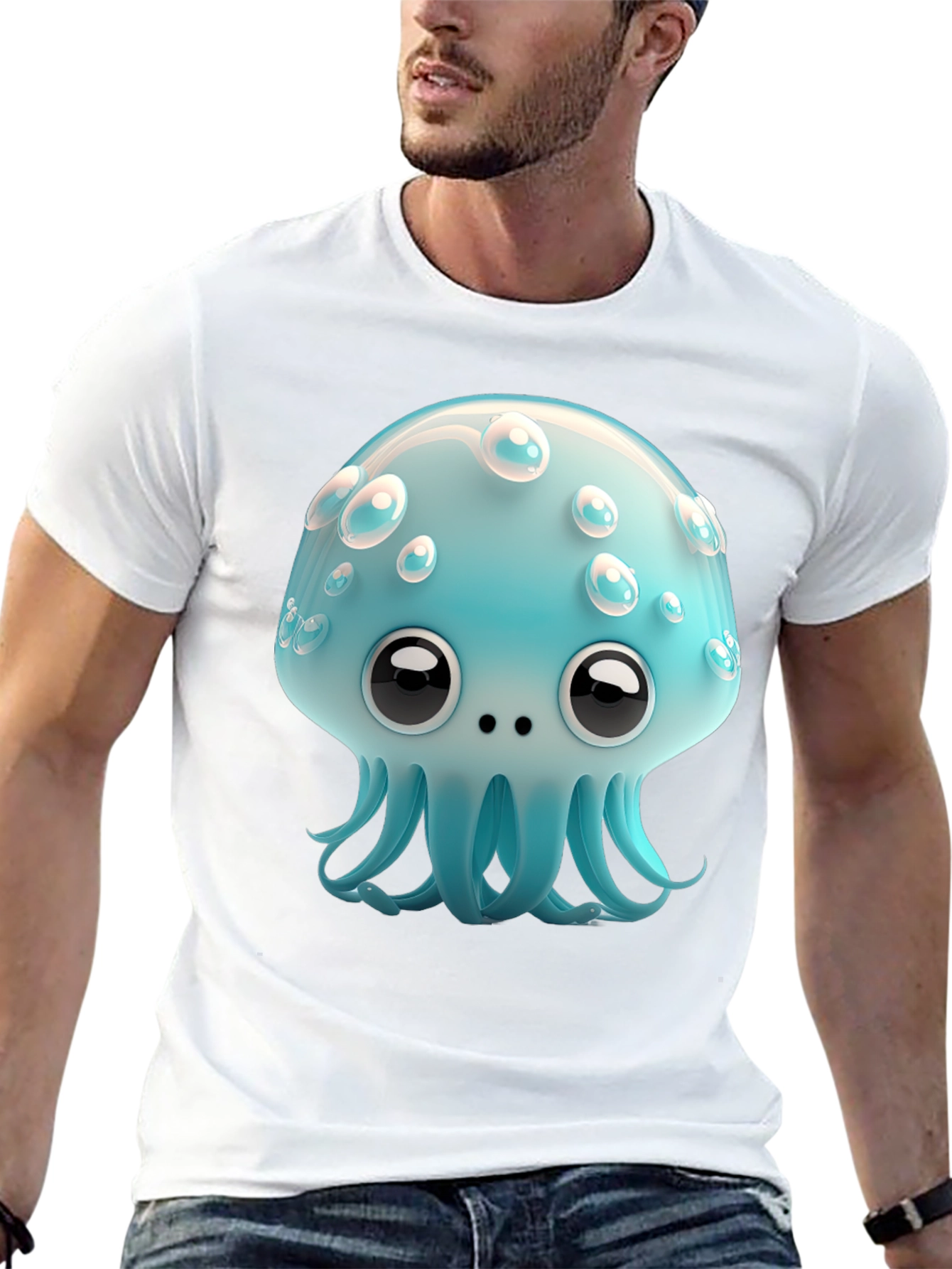 Cute Cartoon Jellyfish Graphic Tee