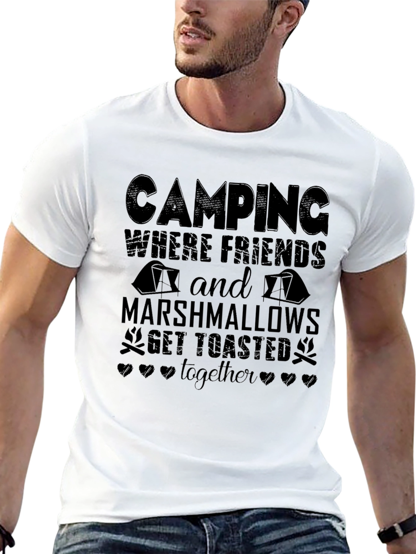 Camping Friends Marshmallows Mens T-Shirt