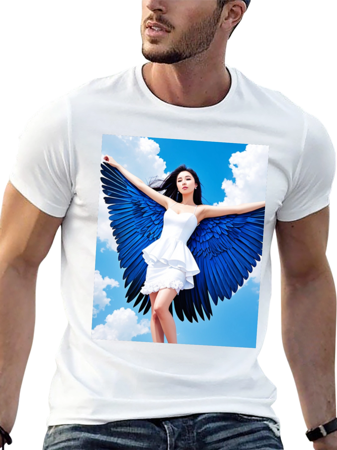 Angel Wings Graphic T-Shirt - Stylish Black Tee