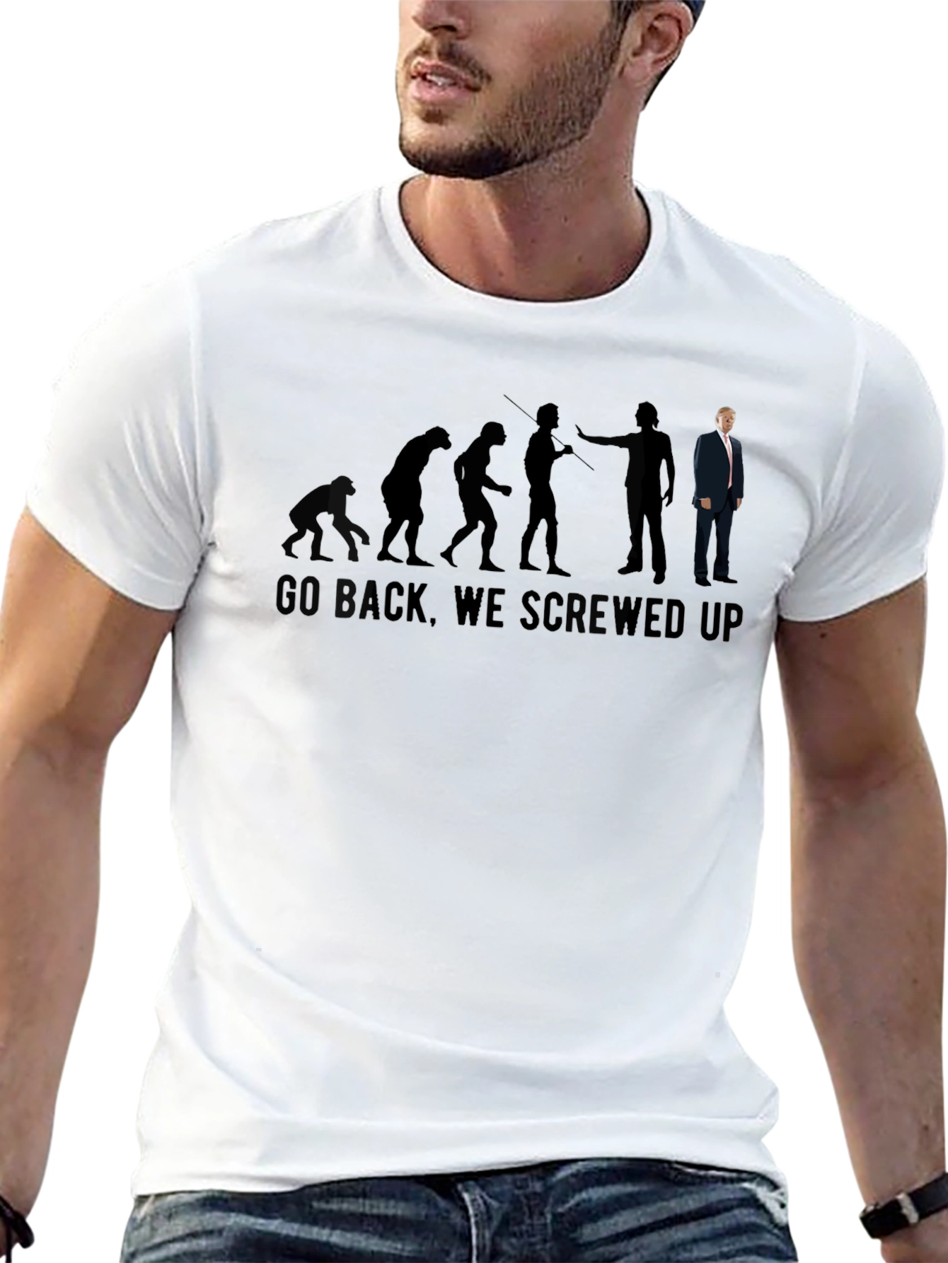 Evolution Trump Go Back Screwed Up T-Shirt