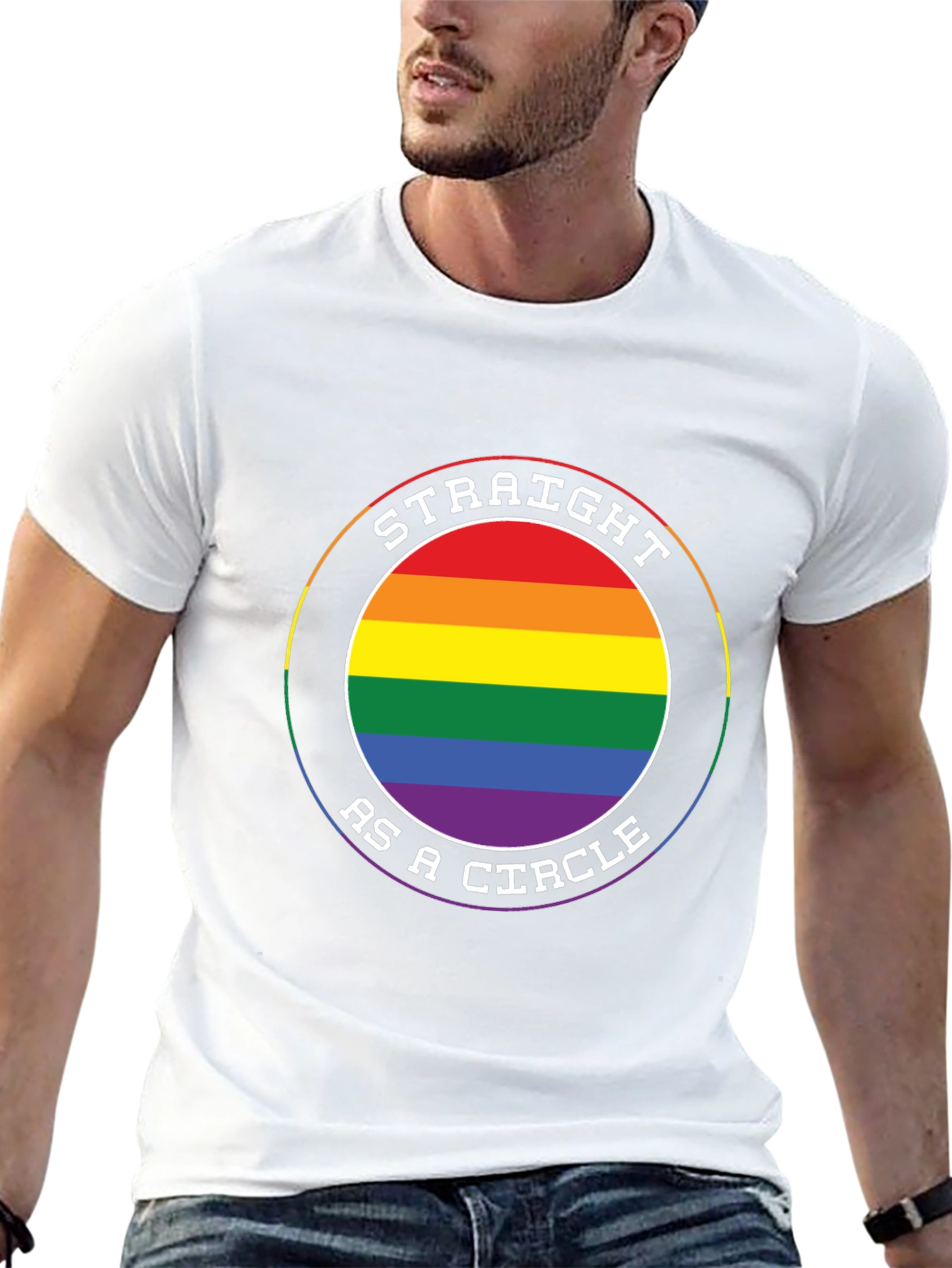 Straight as a Circle LGBTQ Pride T-Shirt