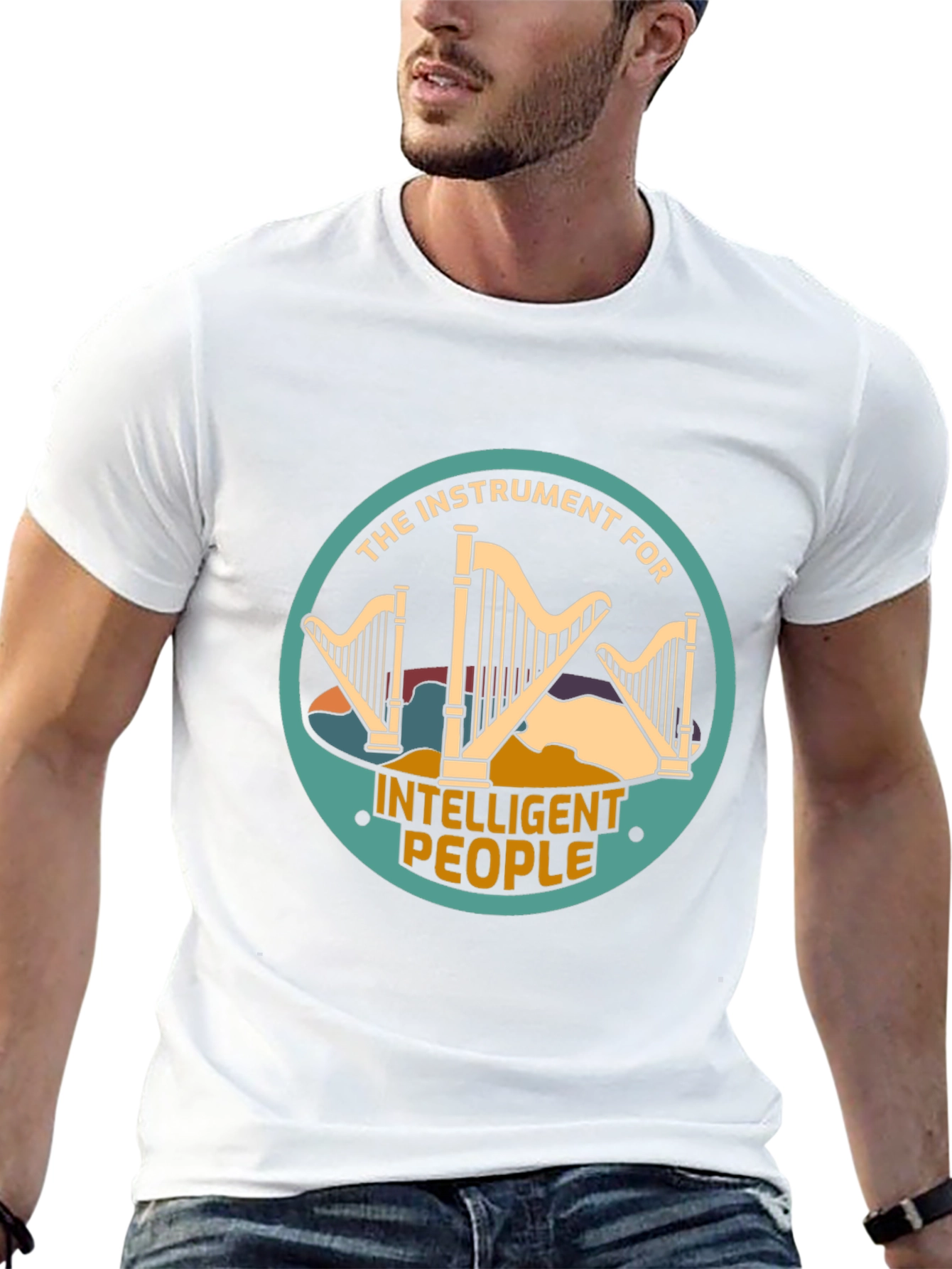 Intelligent People Harp Instrument Graphic Tee