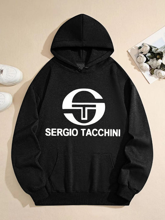 Vintage Sport-Inspired Hoodie – Retro Circle Monogram Graphic Pullover, Minimal Streetwear Sweatshirt for Men & Women