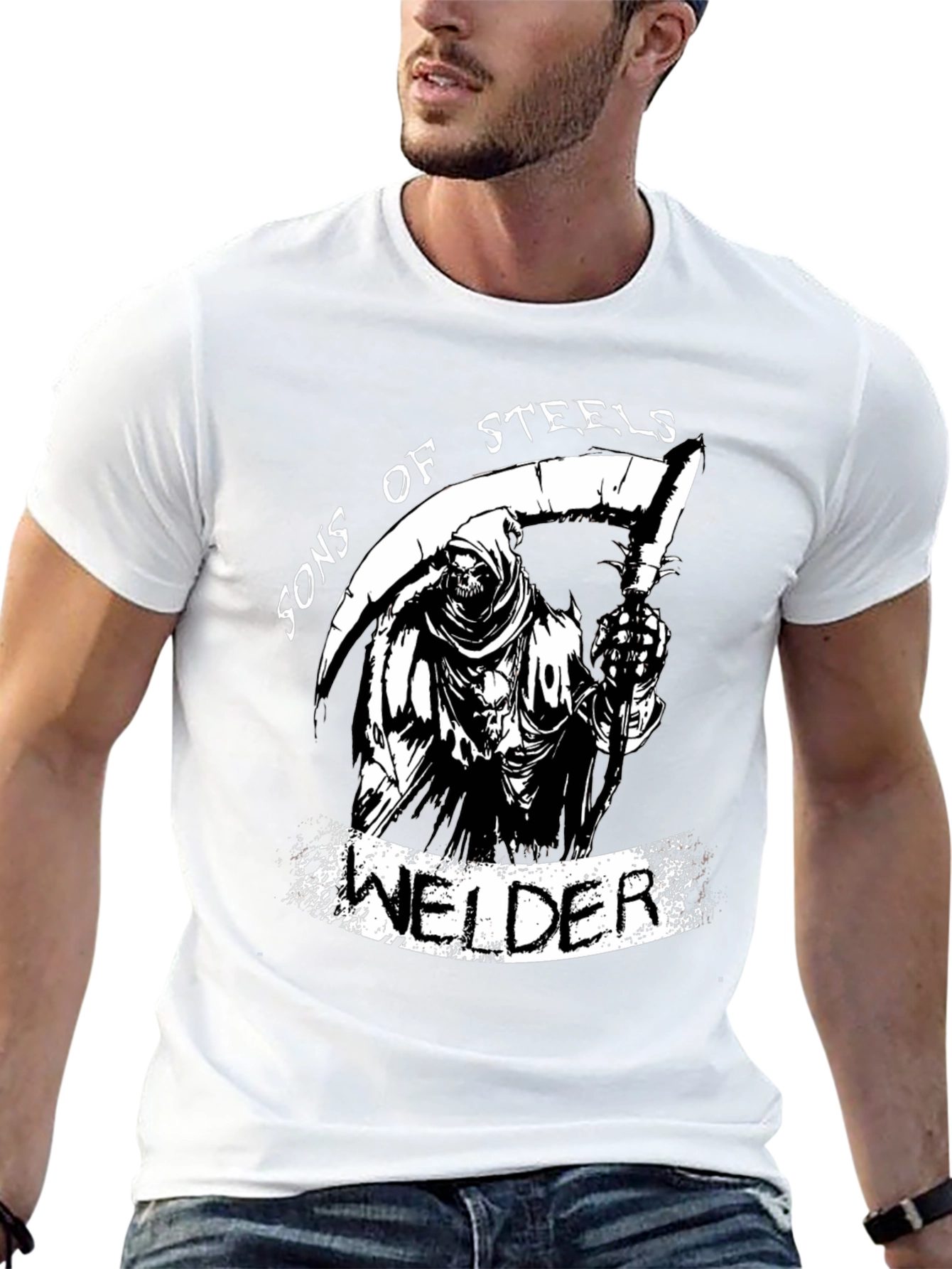 Sons of Steels Welder Grim Reaper Graphic T-Shirt