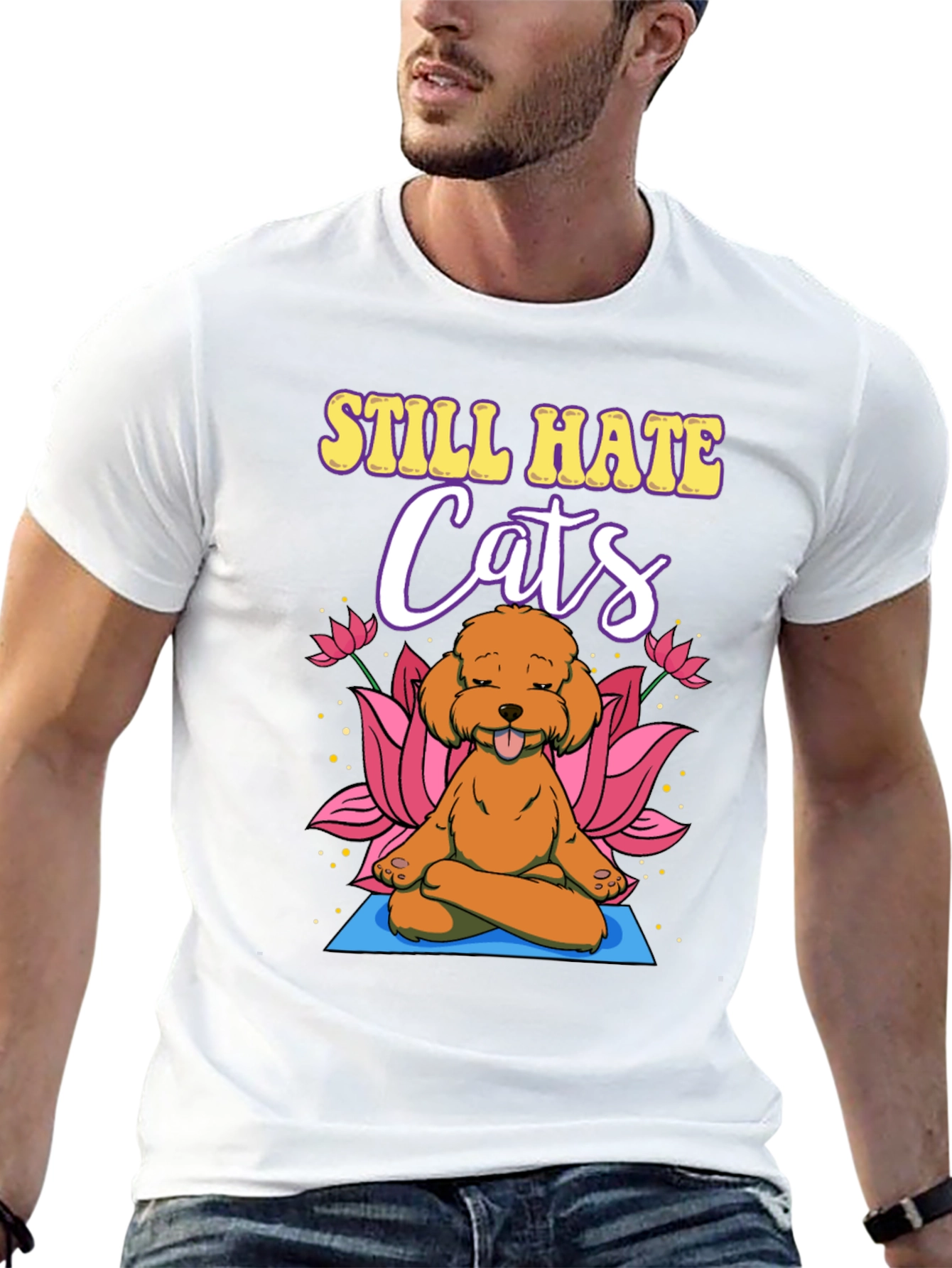 Still Hate Cats Yoga Dog Graphic T-Shirt
