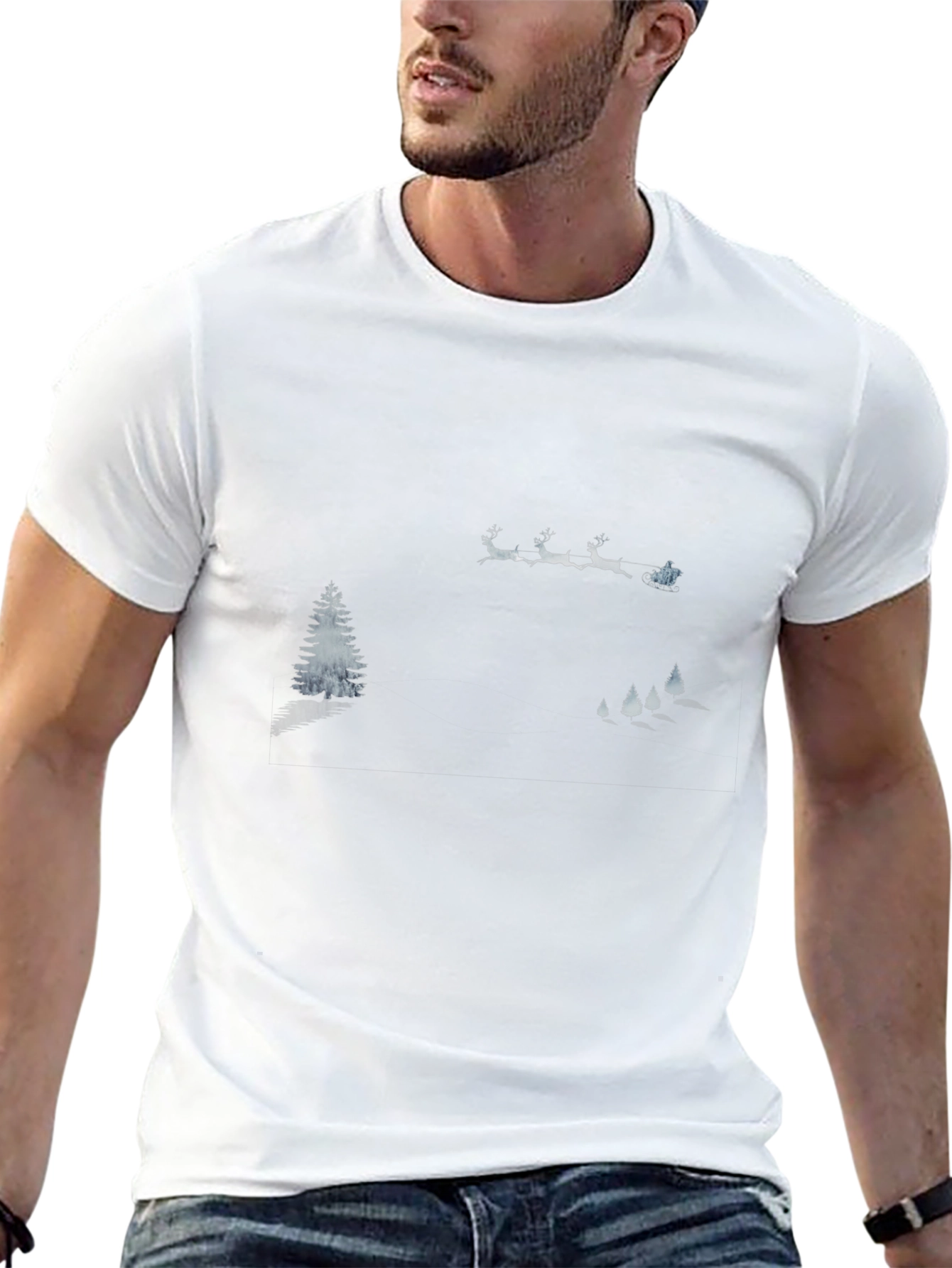 Winter Scene Graphic Tee - Black