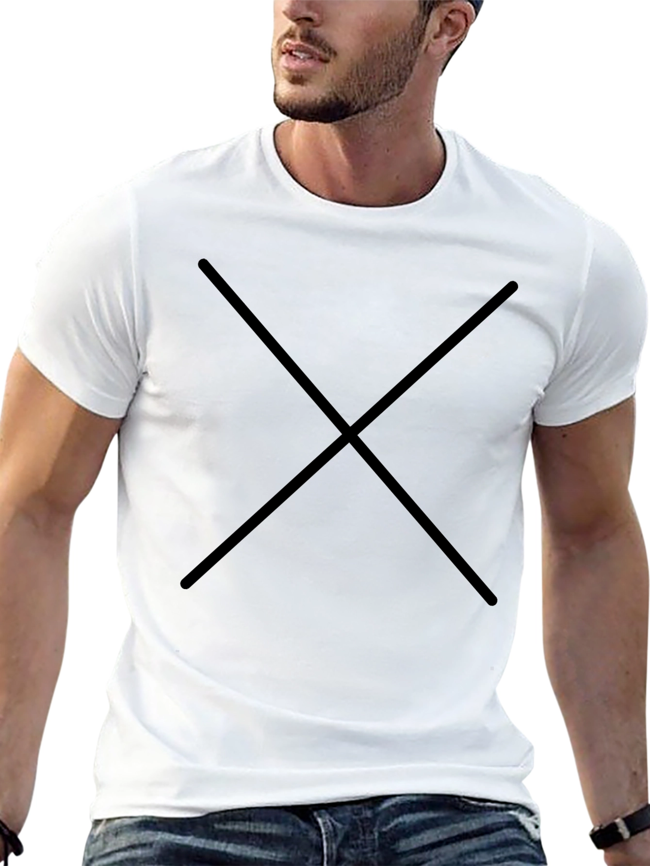 Mens Black Solid Crew Neck T-Shirt