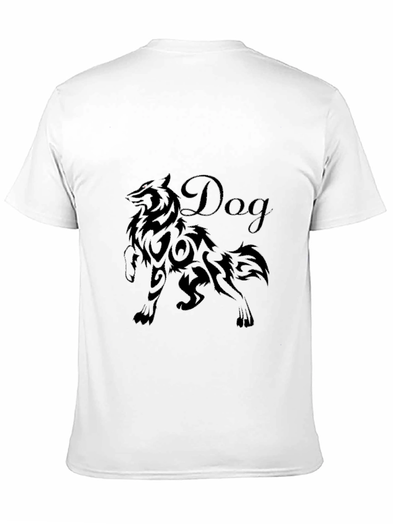 Tribal Dog Graphic T-Shirt - Stylish Black Tee