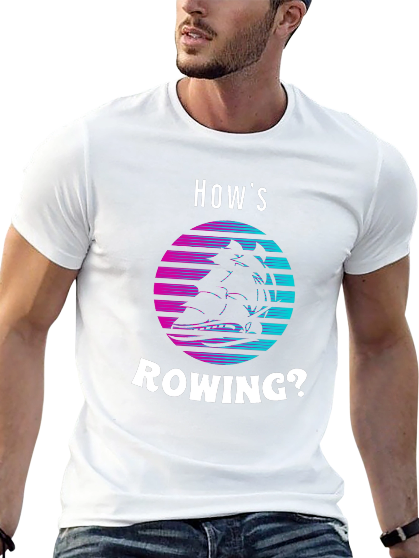 Hows Rowing? Retro Boat Graphic Tee