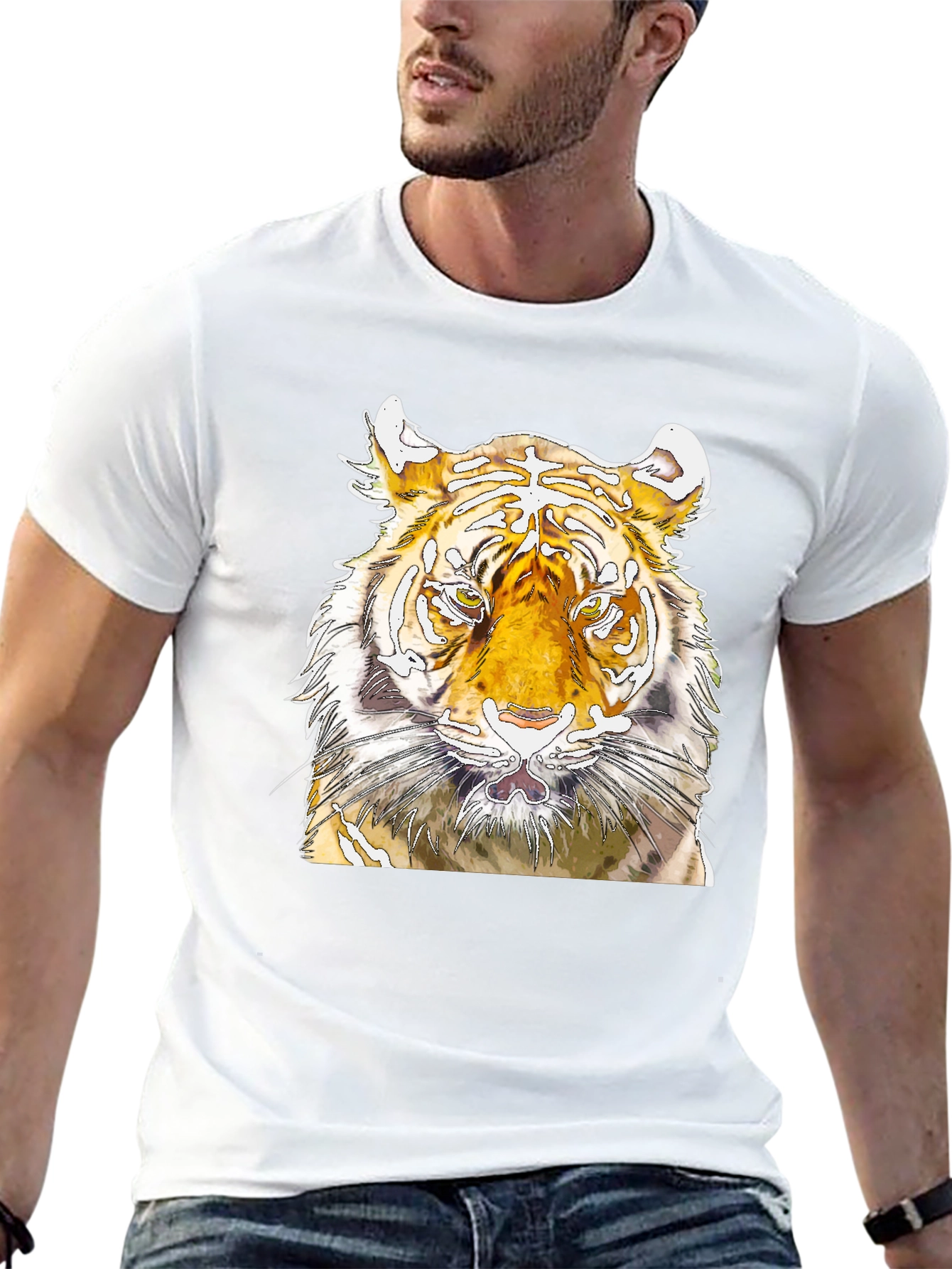 Tiger Graphic Tee - Fierce Animal Print T-Shirt