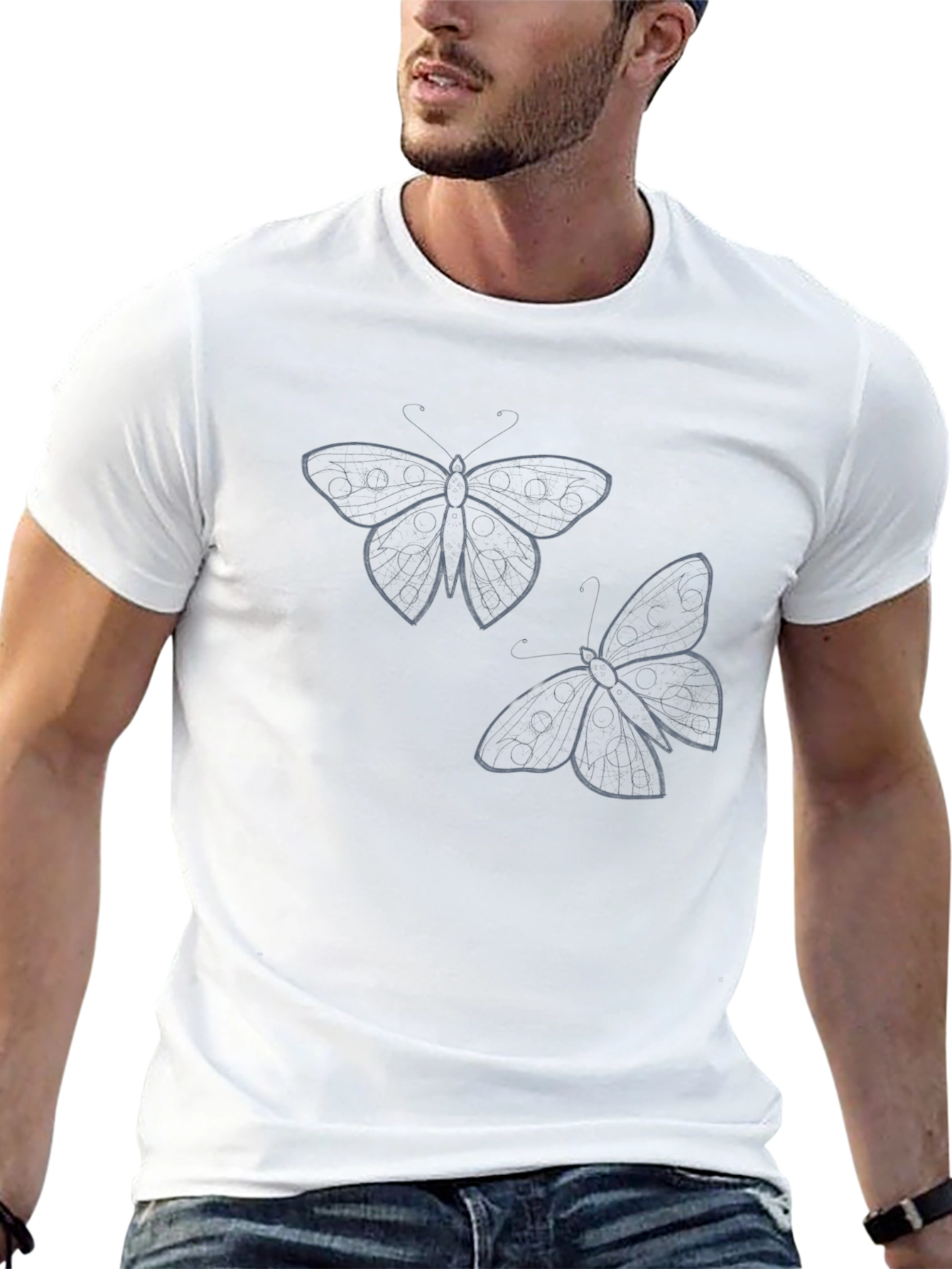 Butterfly Graphic Tee - Mens Black T-Shirt