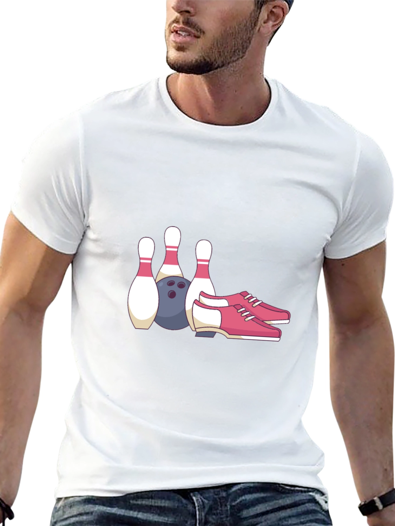 Bowling Pins Ball & Shoes Graphic Tee