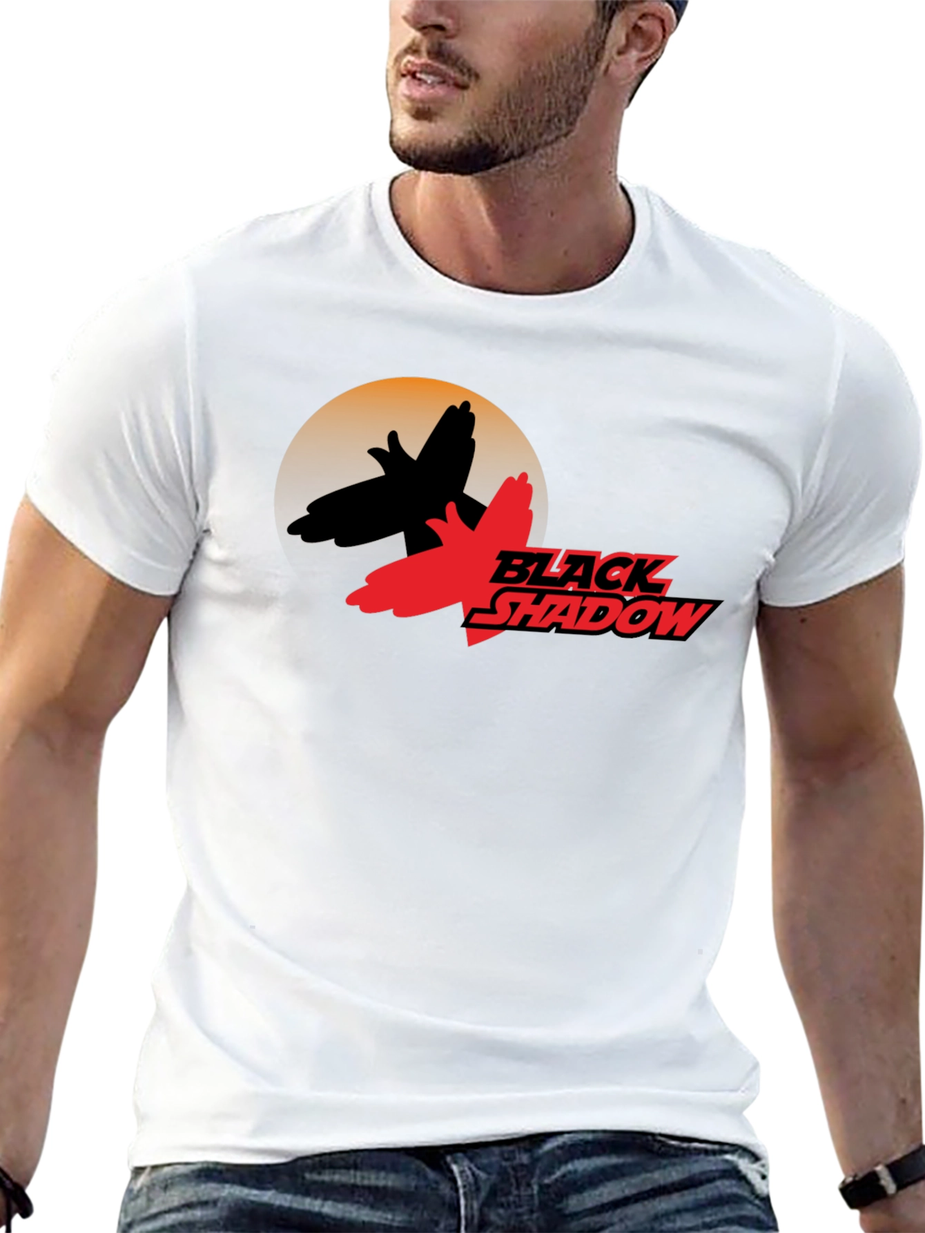 Black Shadow Graphic Tee - Retro Inspired T-Shirt