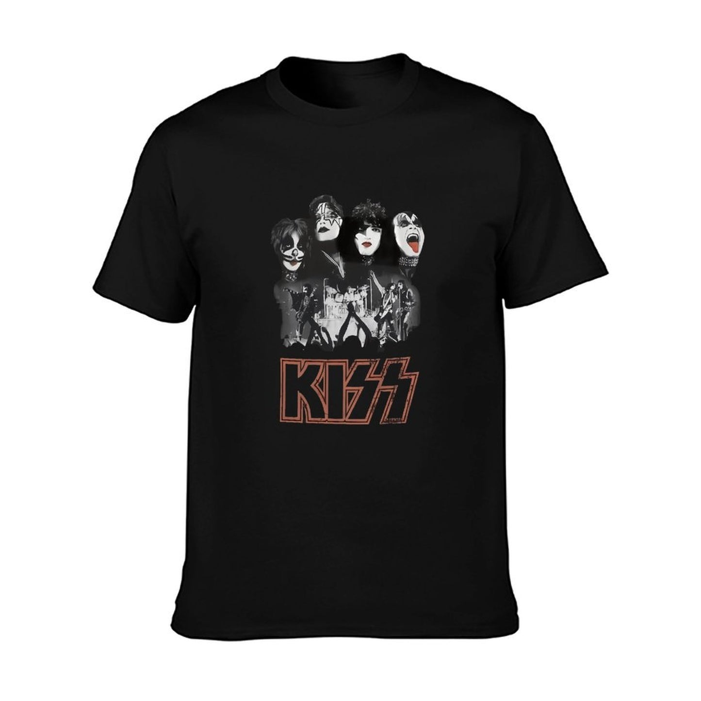 Unisex Graphic Rock Band T-Shirt – Black Crew Neck Casual Tee with Vintage Concert-Inspired Print, Regular Fit Short Sleeve Top, Machine Washable Music Fan Apparel