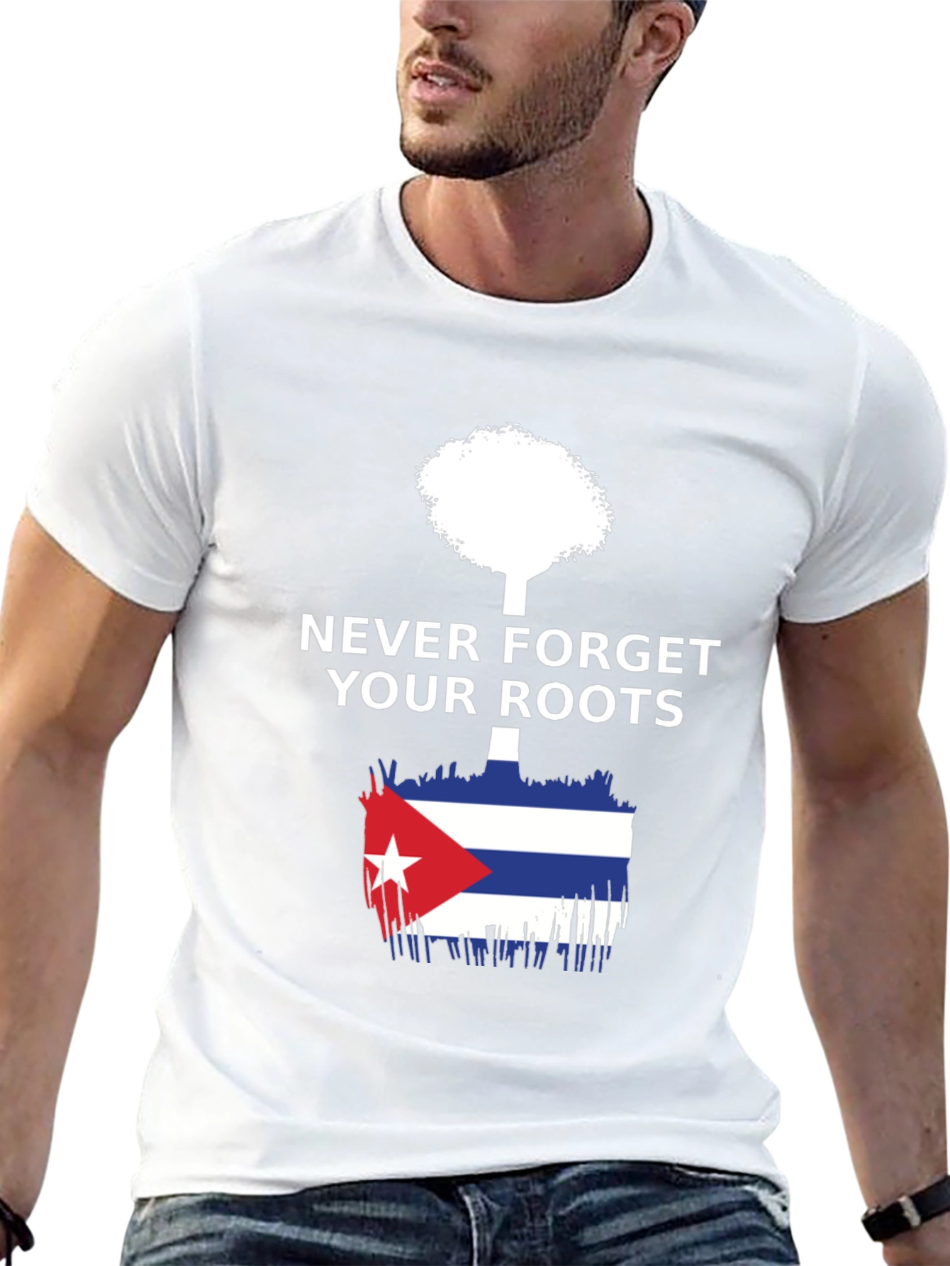 Never Forget Roots Cuba Flag Tree T-Shirt