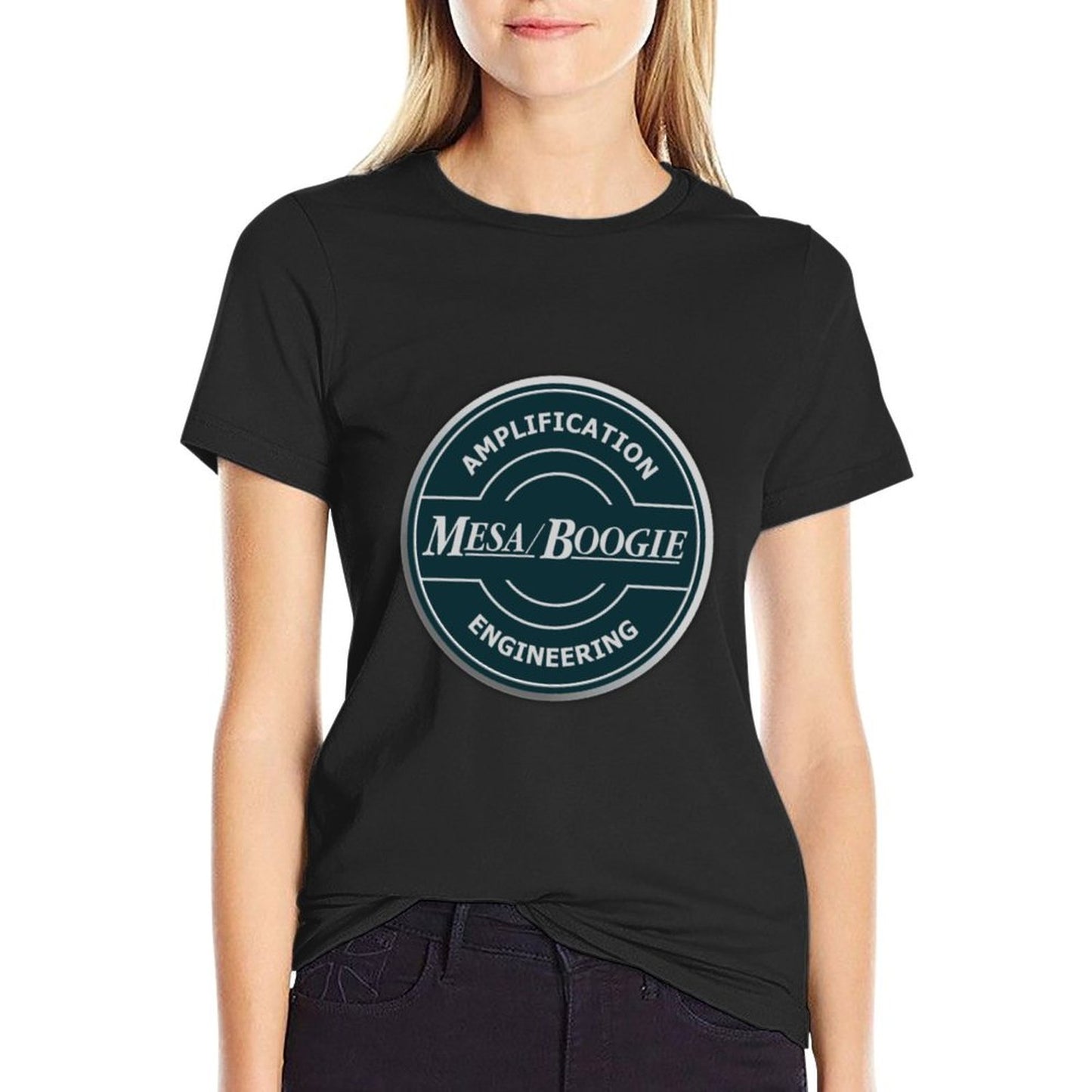Unisex Cotton Short Sleeve T-Shirt – Mesa Boogie Amplification Graphic Tee – Casual Music-Inspired Streetwear for Men and Women