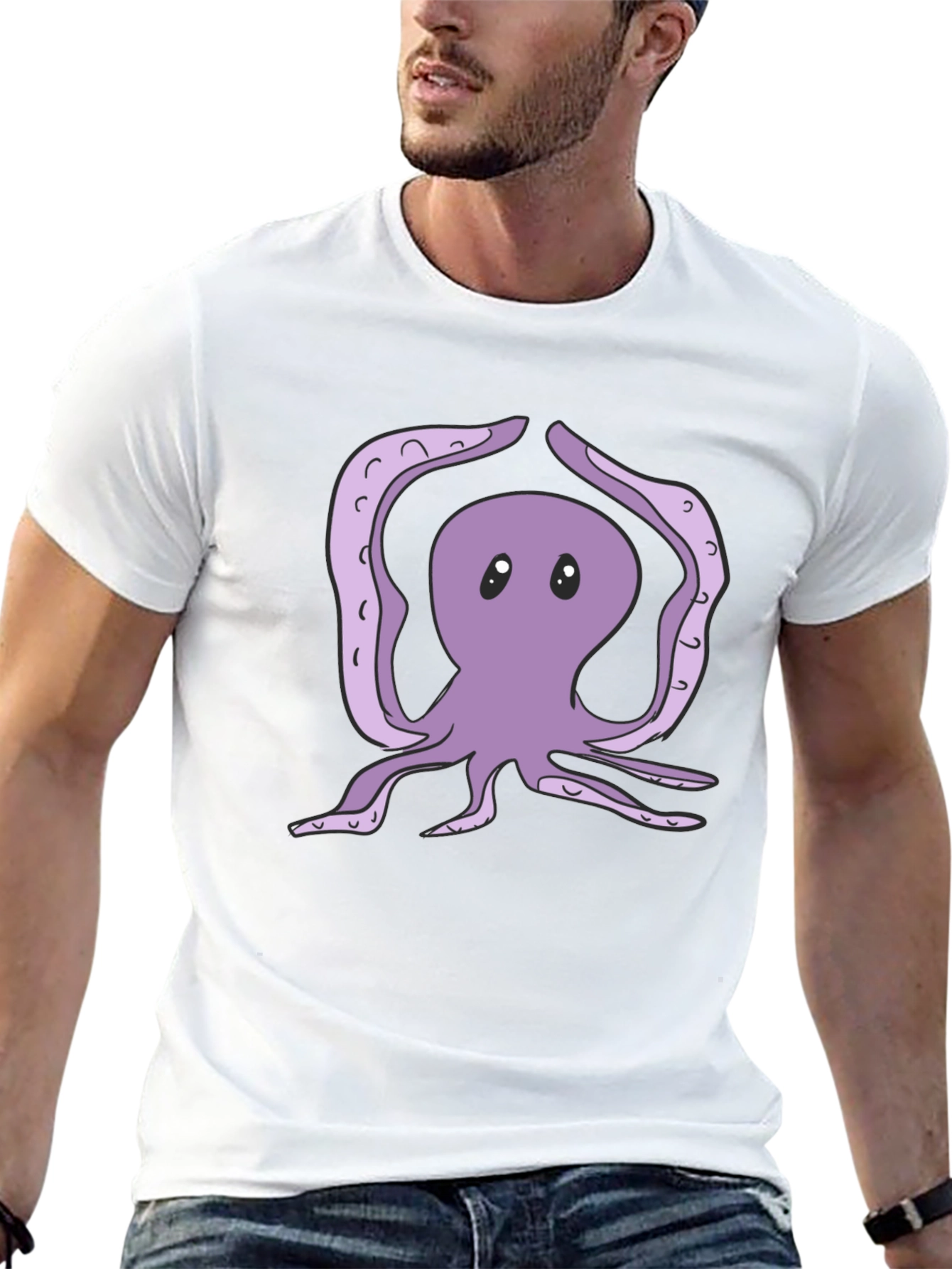 Yoga Octopus Graphic Tee - Black Cotton T-Shirt