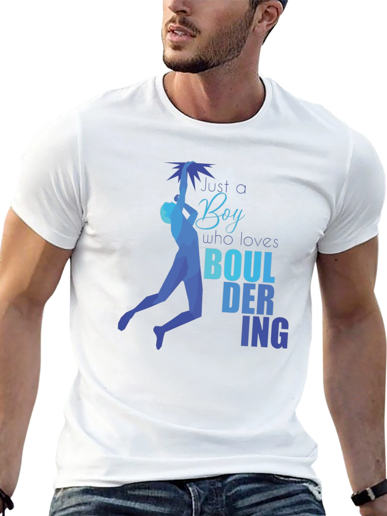 Bouldering Boy Graphic T-Shirt - Climbing Enthusiast Tee