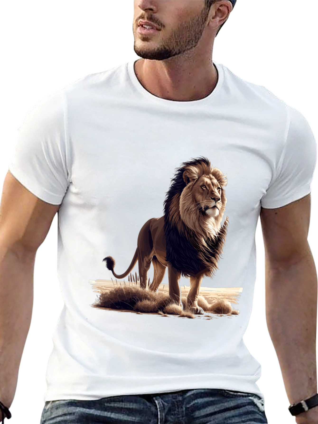 Lion Graphic Black T-Shirt