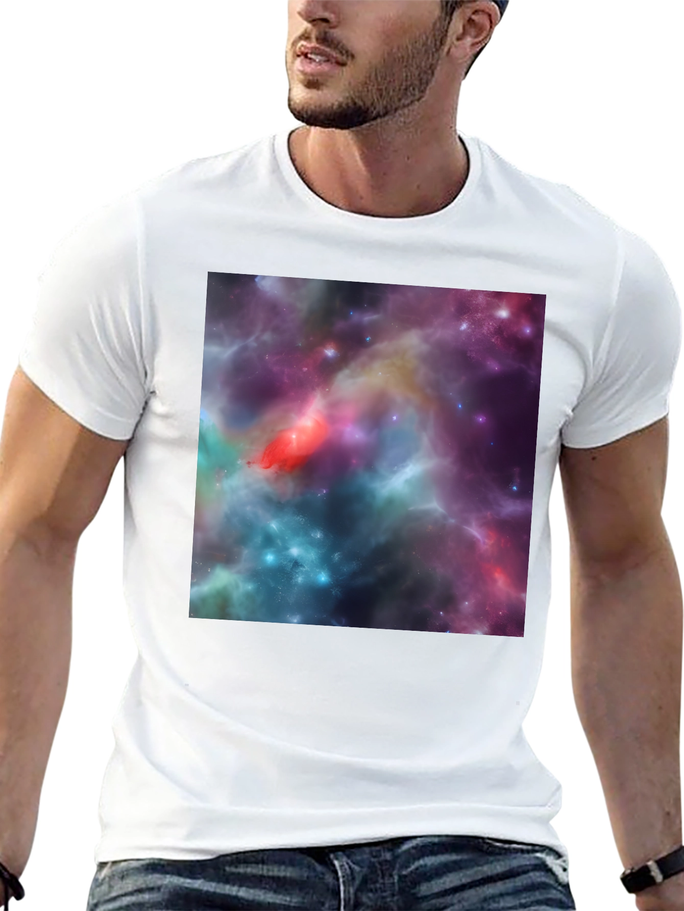 Nebula Print Black T-Shirt