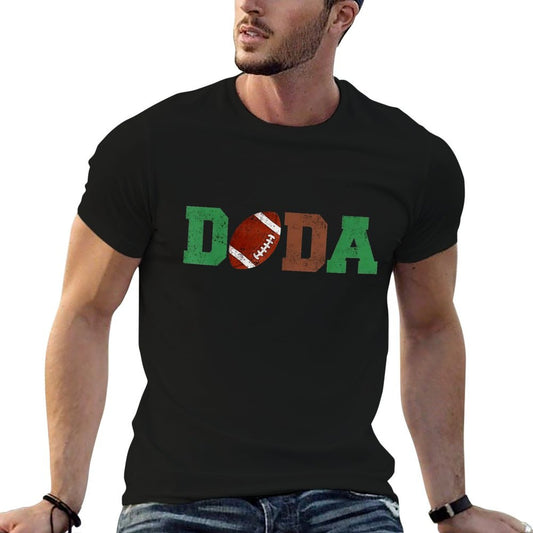 100% Cotton Men’s “DADA” Football Graphic T-Shirt – 1st Year Down Dad Birthday Party Tee, Soft Crew Neck Short Sleeve Casual Top for Fathers, Game Day Family Outfit