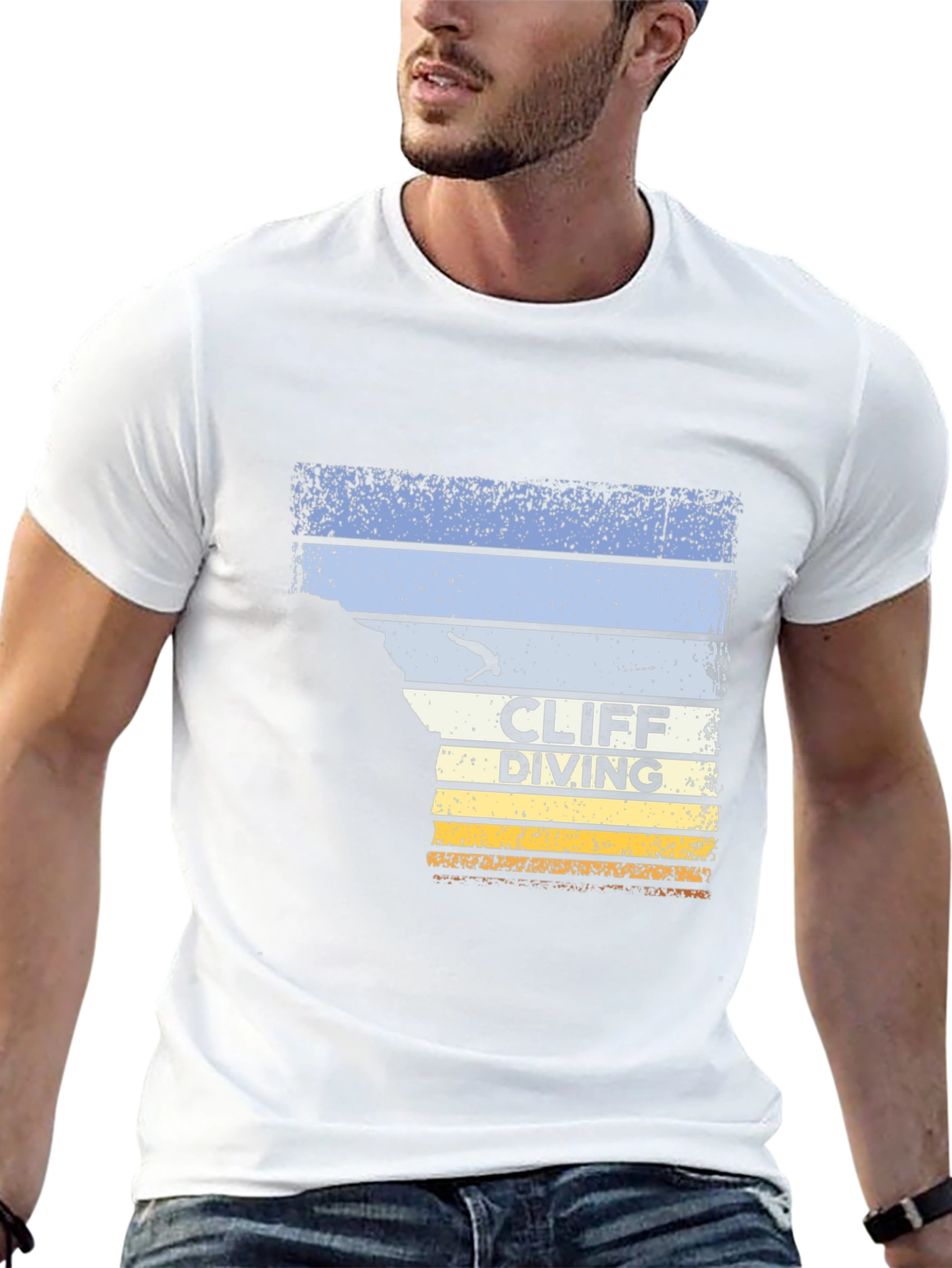 Cliff Diving Retro Graphic T-Shirt