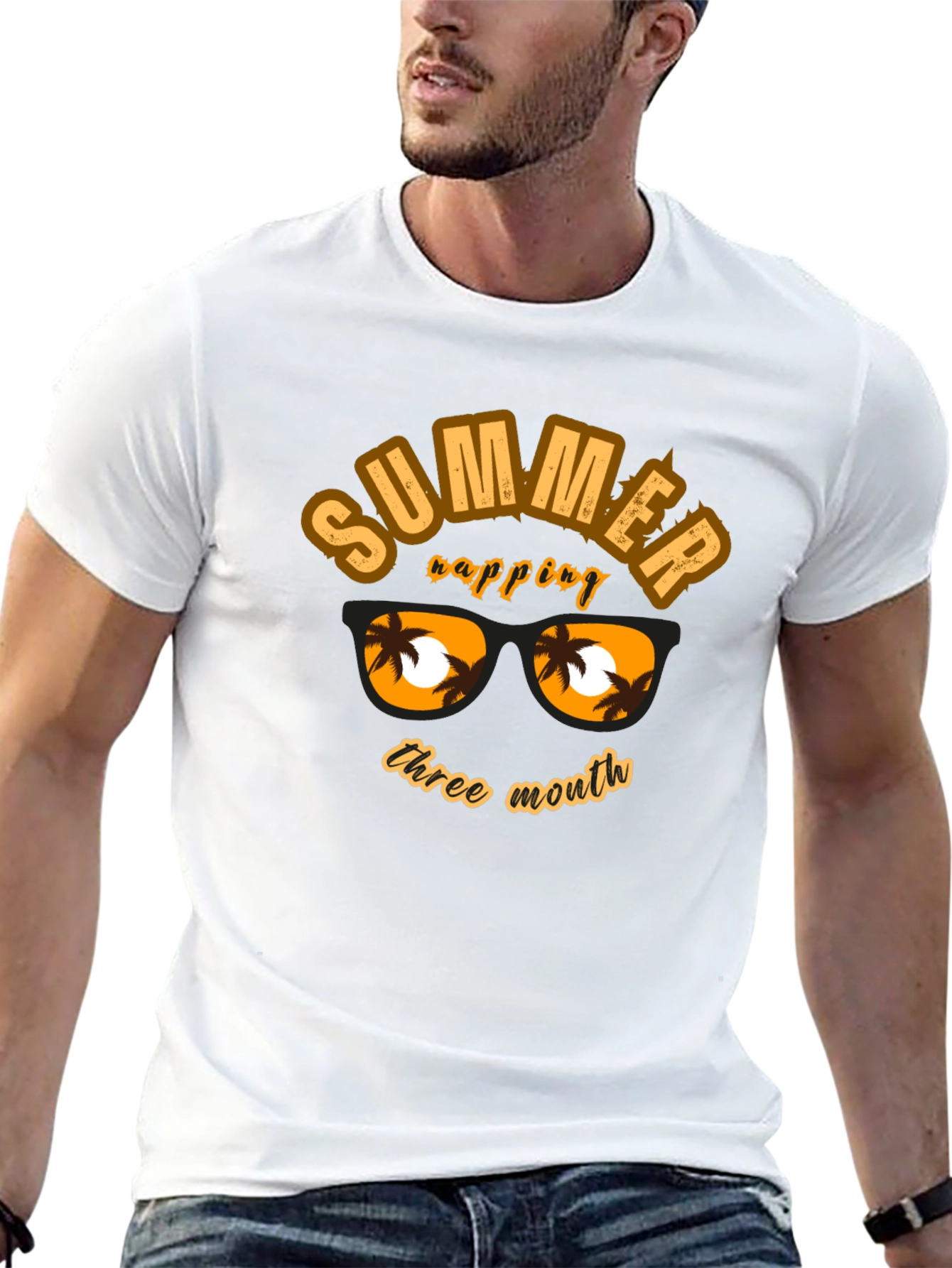 Summer Vibes Black Graphic T-Shirt