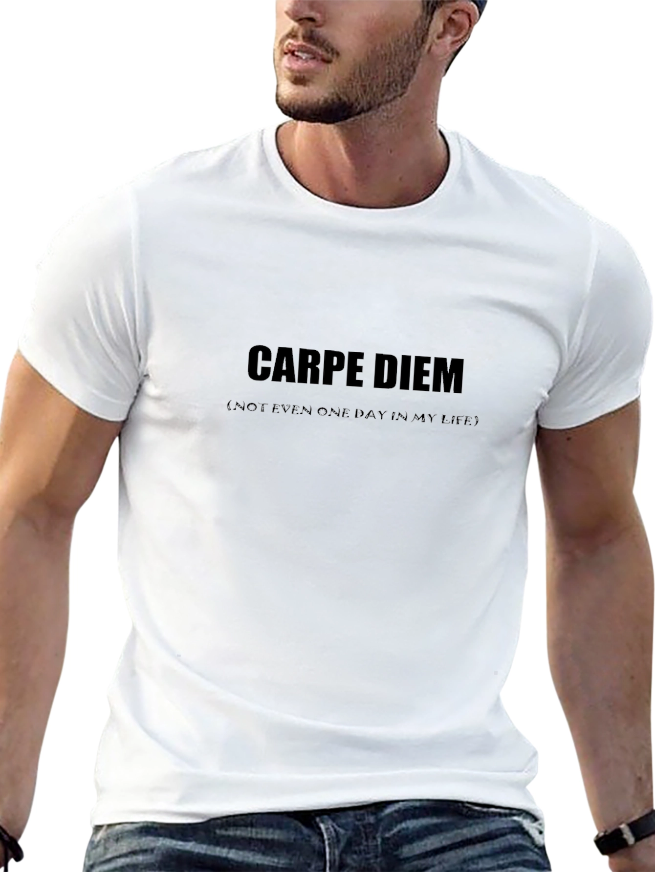 Carpe Diem Graphic Print Black T-Shirt