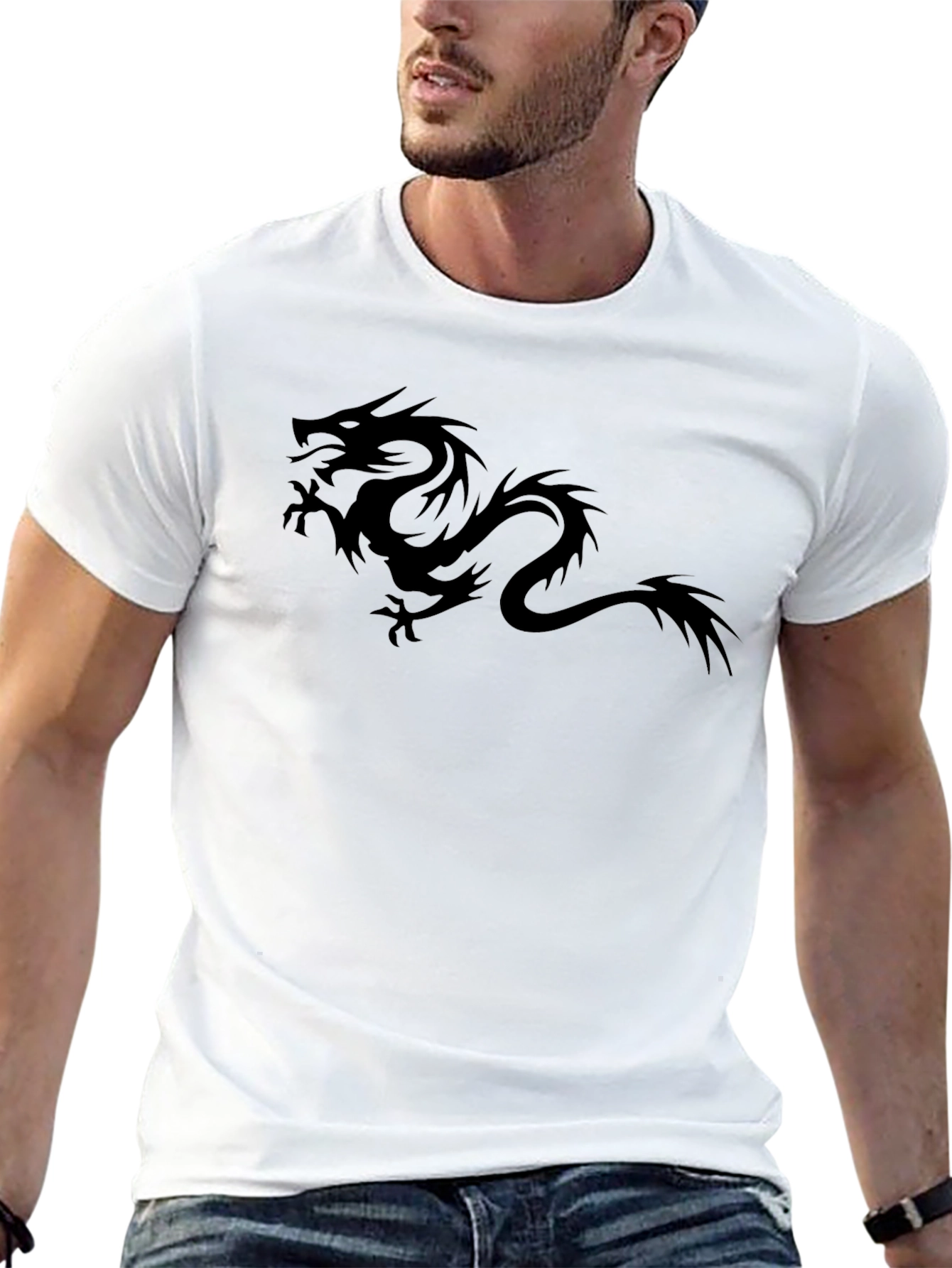 Black Dragon Graphic Tee - Mens Casual Shirt