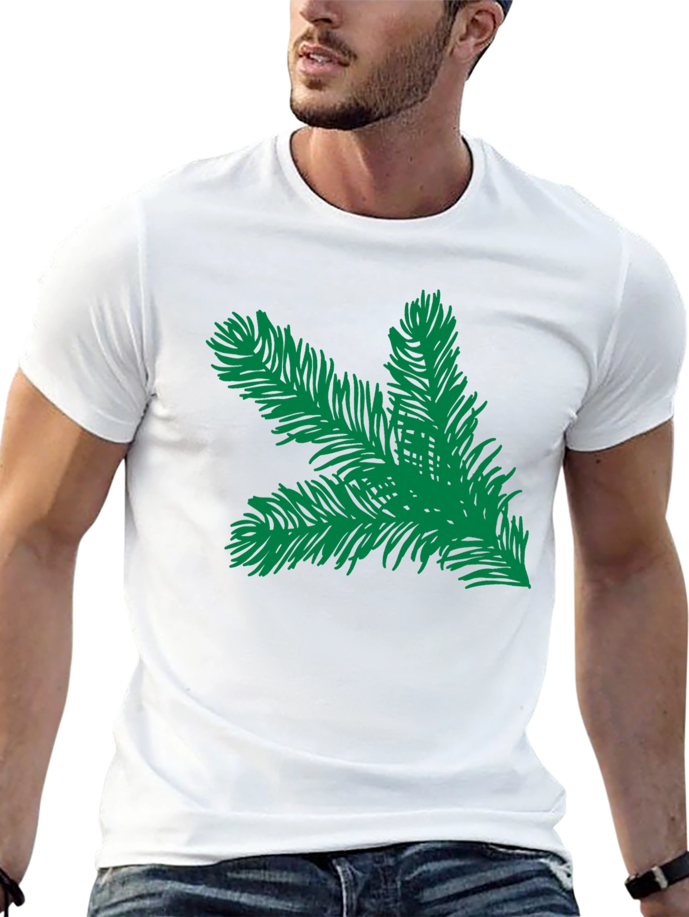 Evergreen Branch Graphic Tee - Black Unisex Shirt