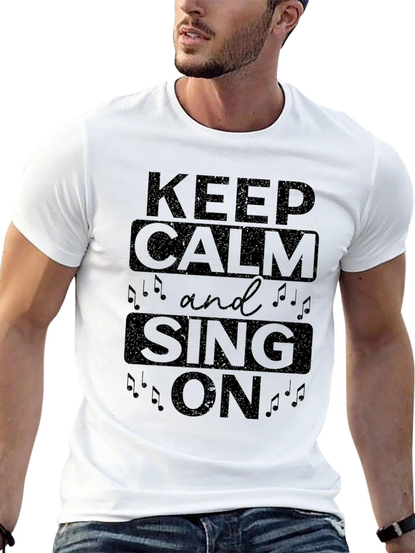Keep Calm and Sing On Black T-Shirt