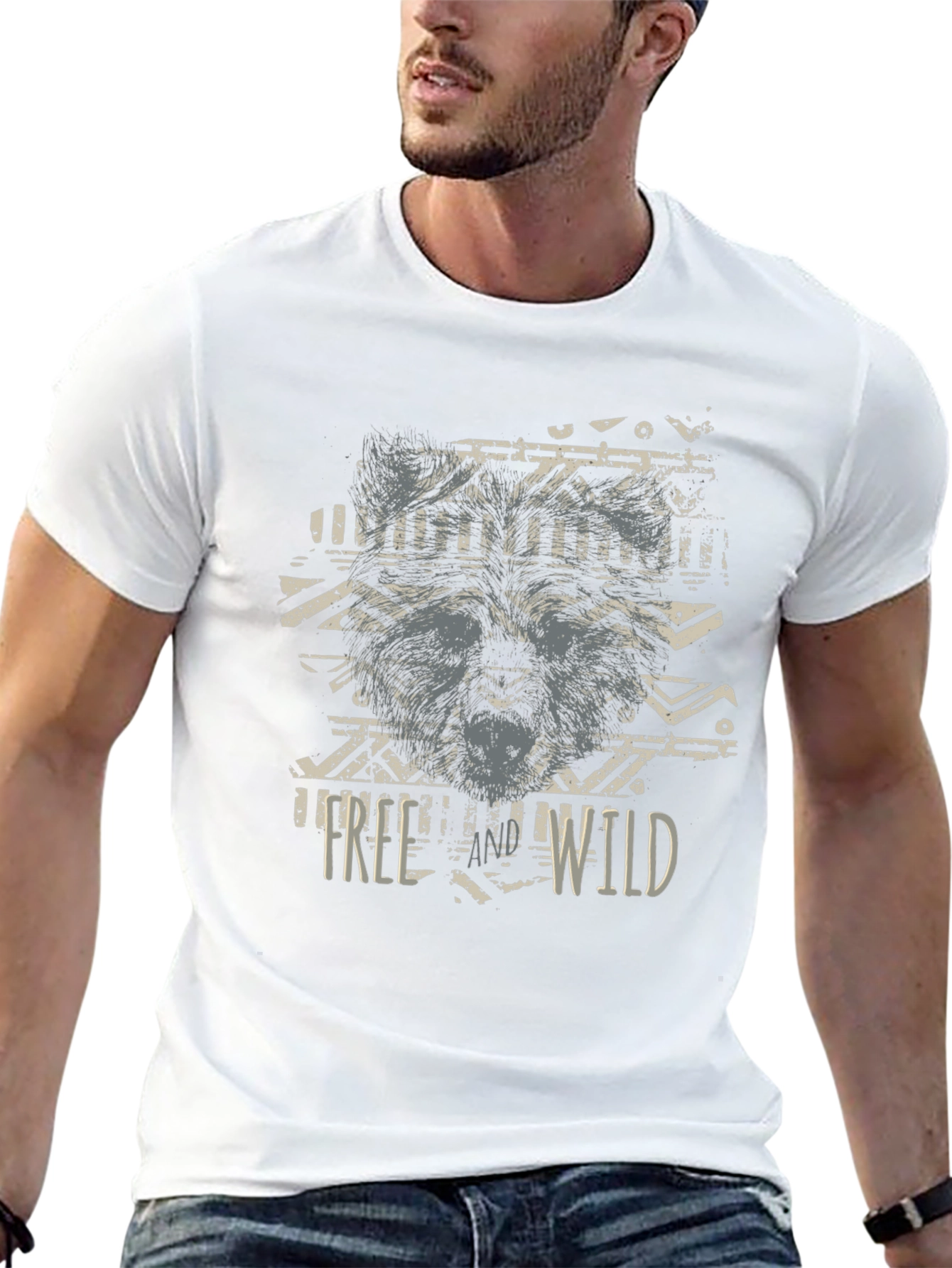 Mens Free Wild Graphic T-Shirt