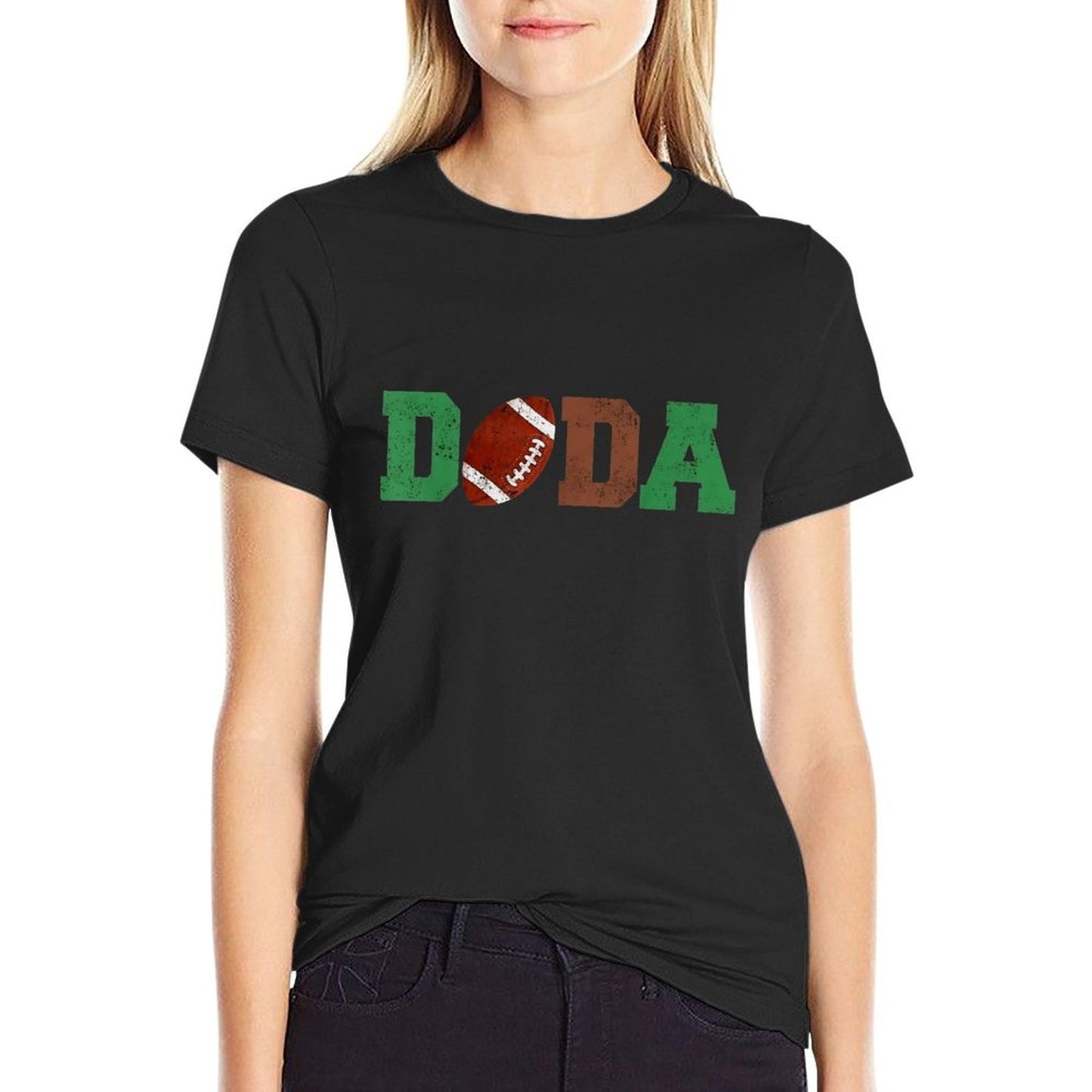 100% Cotton Men’s “DADA” Football Graphic T-Shirt – 1st Year Down Dad Birthday Party Tee, Soft Crew Neck Short Sleeve Casual Top for Fathers, Game Day Family Outfit