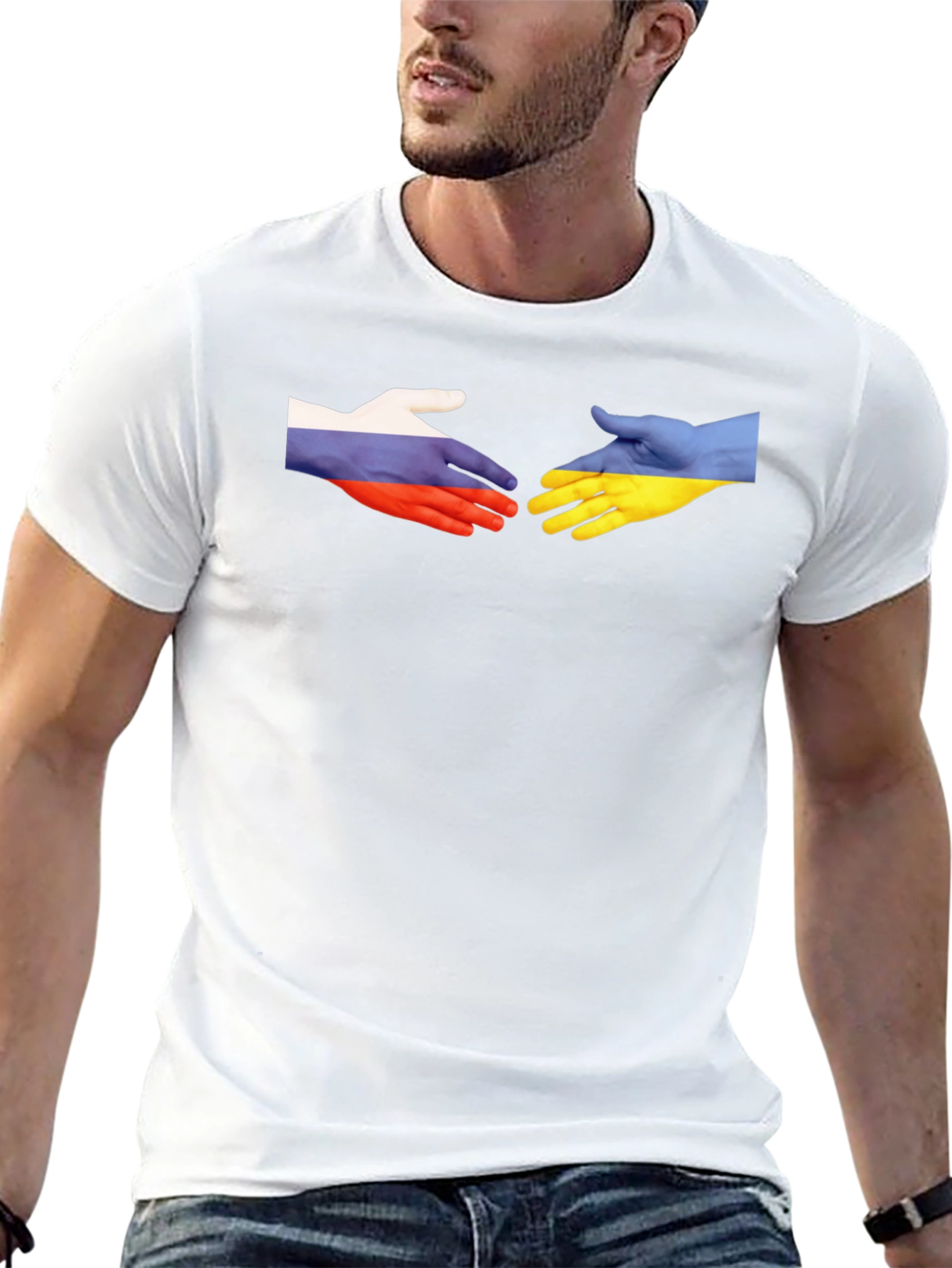 Peace Handshake T-Shirt - Russia Ukraine Support