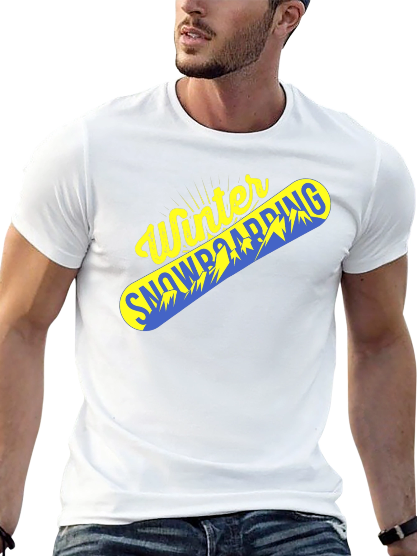 Winter Snowboarding Graphic Tee - Black