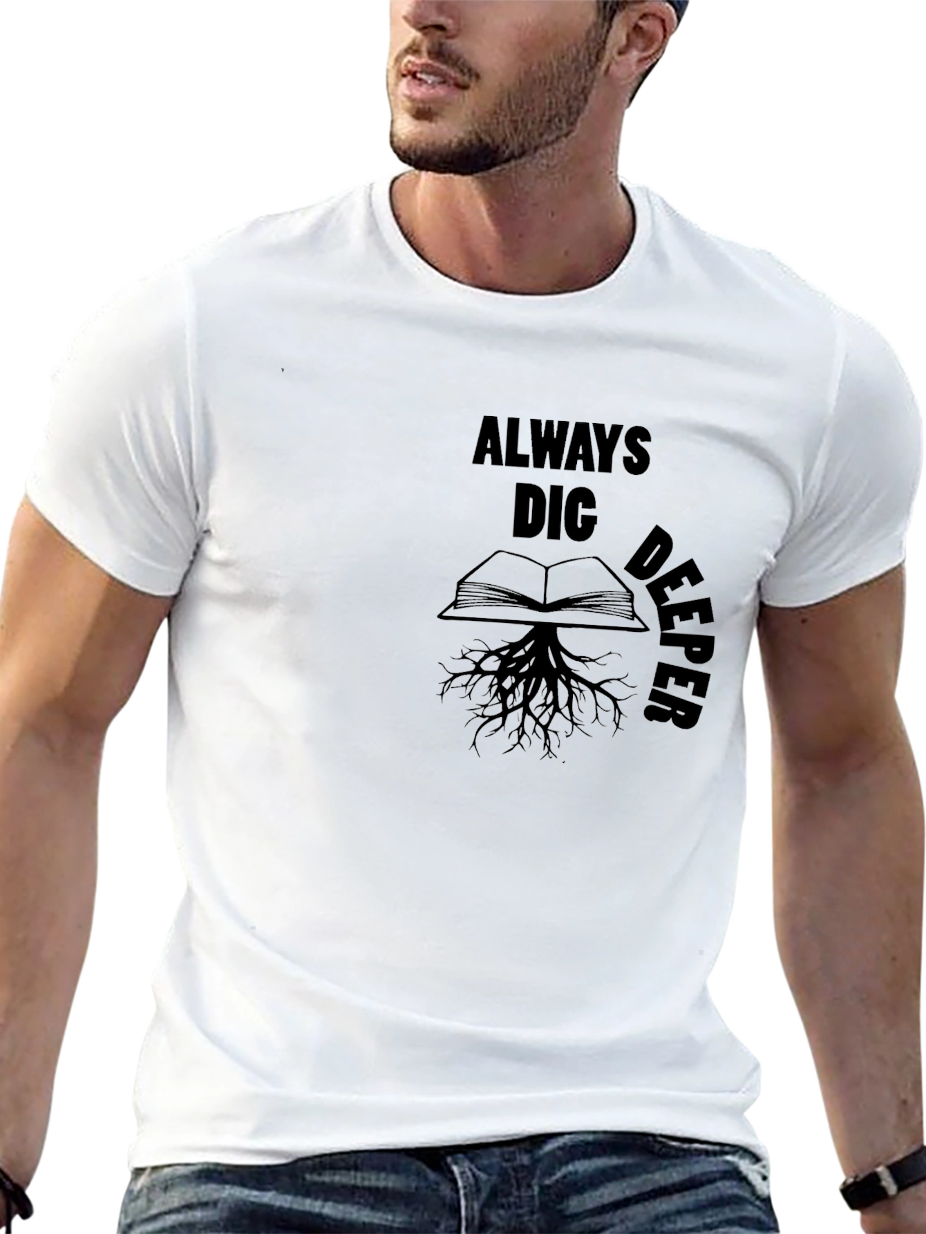 Always Dig Deeper Black Graphic Tee