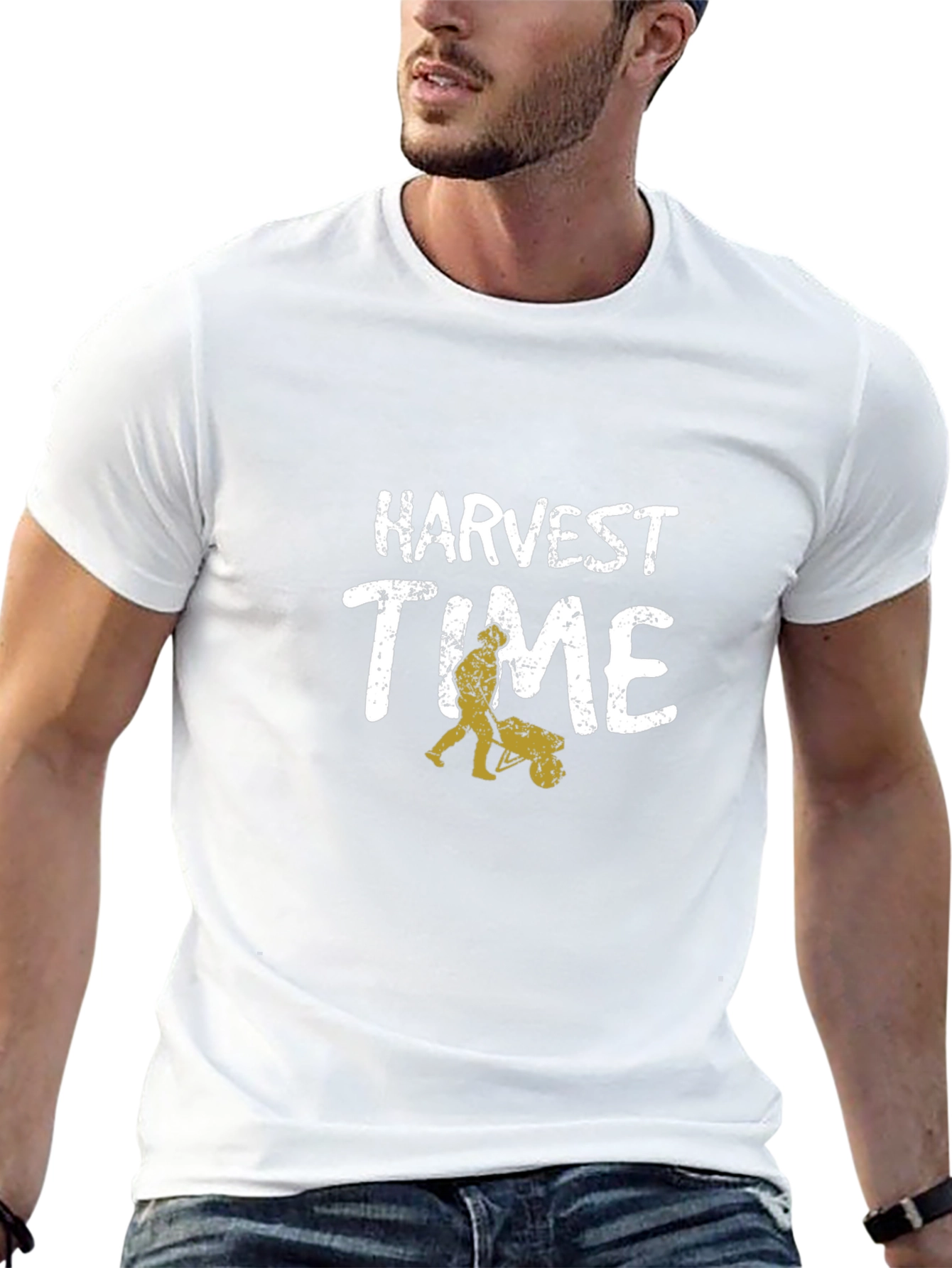 Harvest Time Graphic Tee - Black Cotton T-Shirt