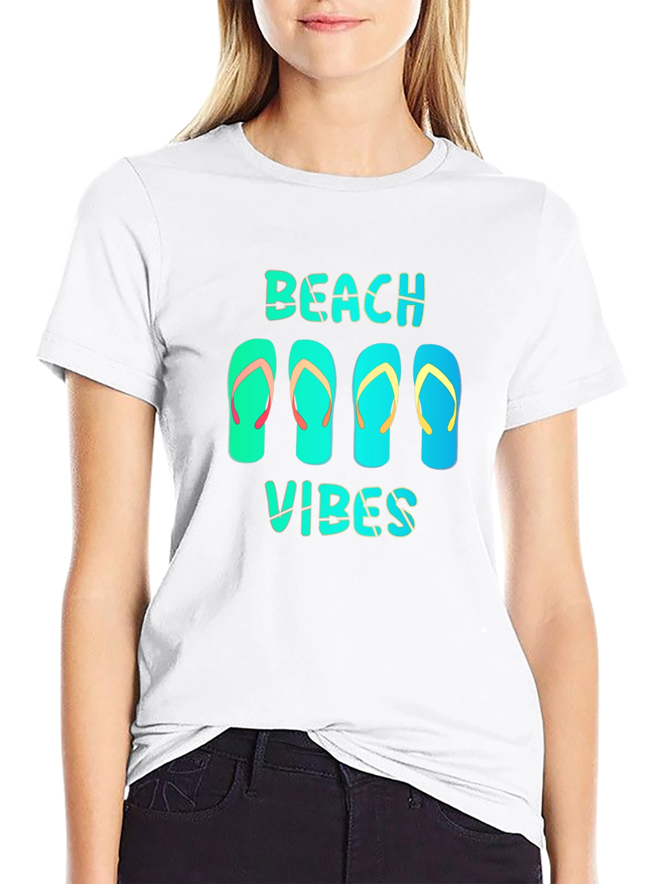 Beach Vibes Flip Flop Graphic T-Shirt