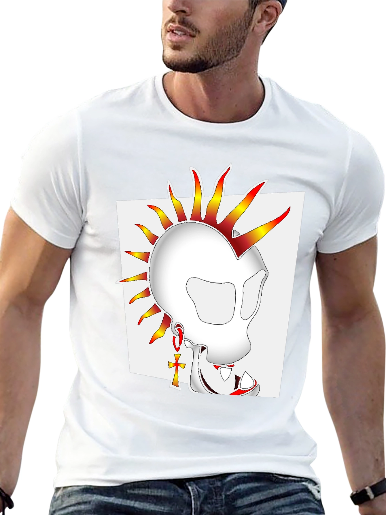 Skull Punk Graphic Tee - Edgy Streetwear Style