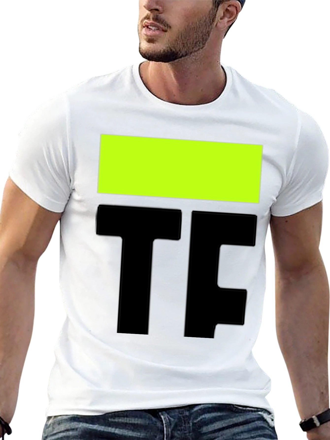 Bold Graphic Tee - Black with Neon Accent