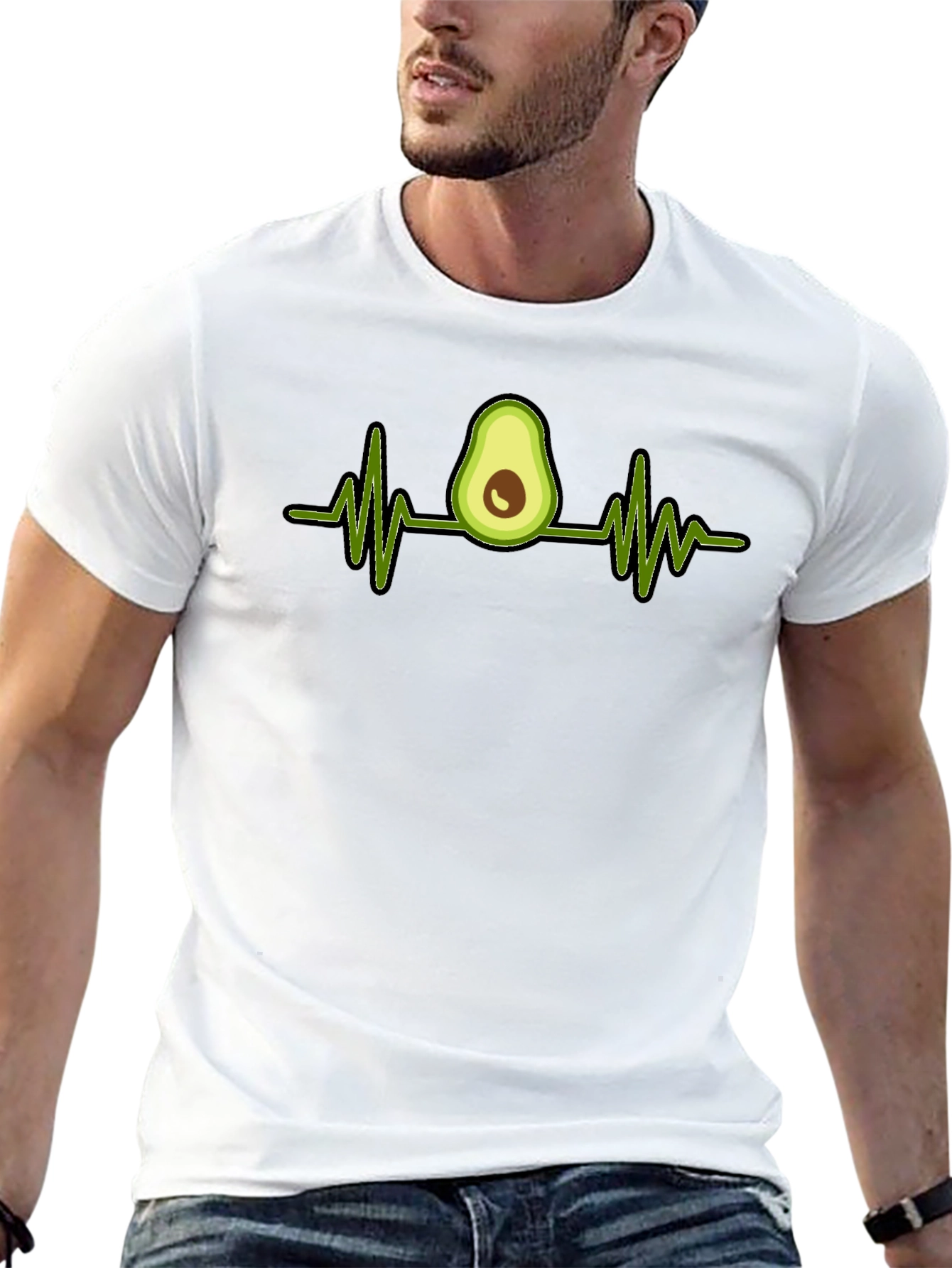 Avocado Heartbeat Graphic Tee - Mens Black T-Shirt