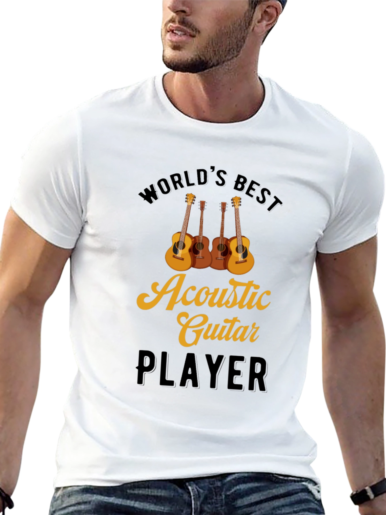 Worlds Best Acoustic Guitar Player Black T-Shirt