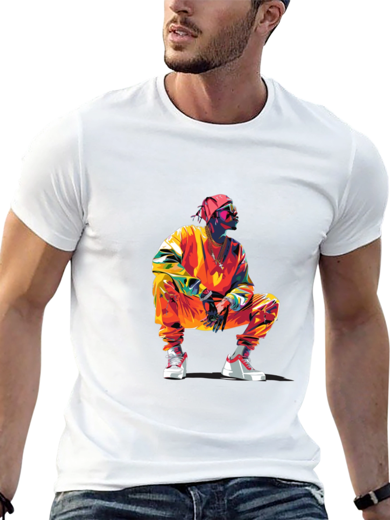 Stylish Graphic Tee: Vibrant Urban Design