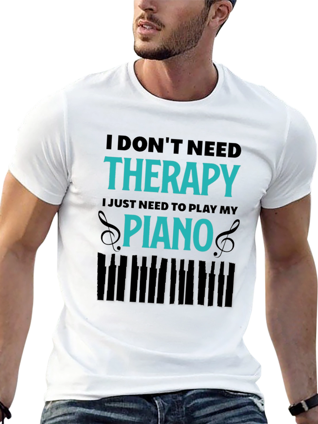 Funny Piano Therapy T-Shirt: Music Lover Tee