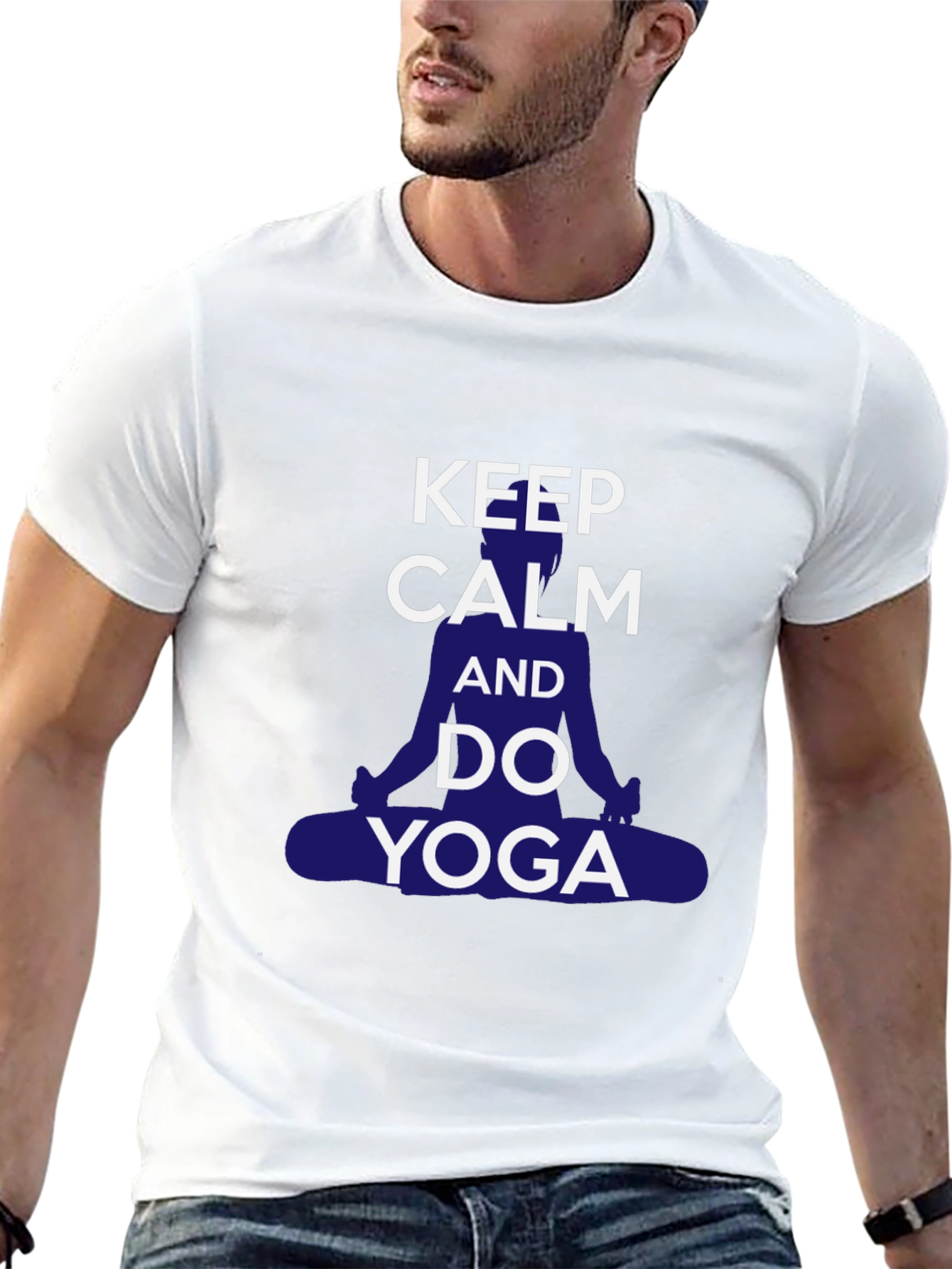 Keep Calm Yoga T-Shirt - Mens Casual Graphic Tee