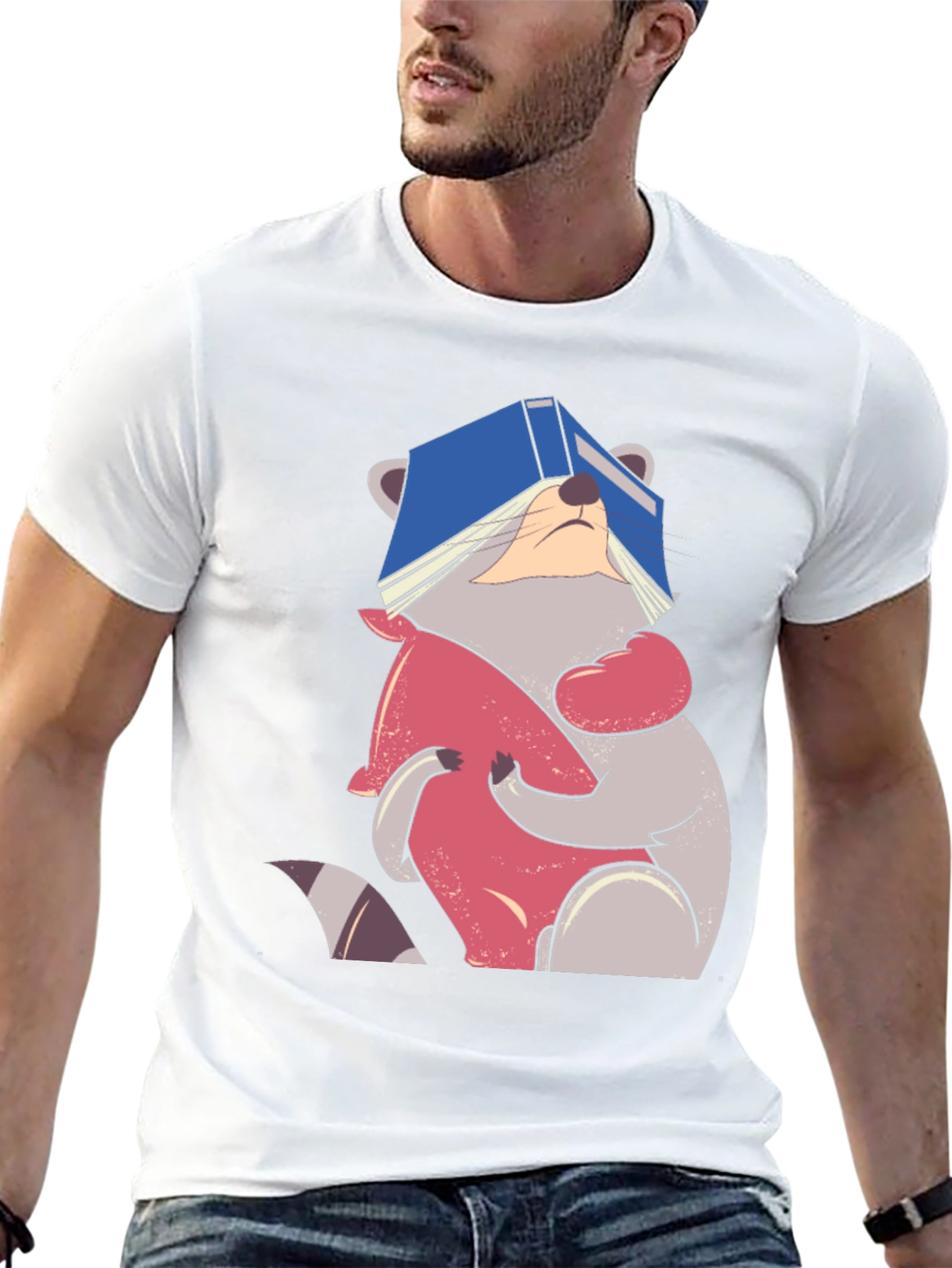 Raccoon Reading Book T-Shirt