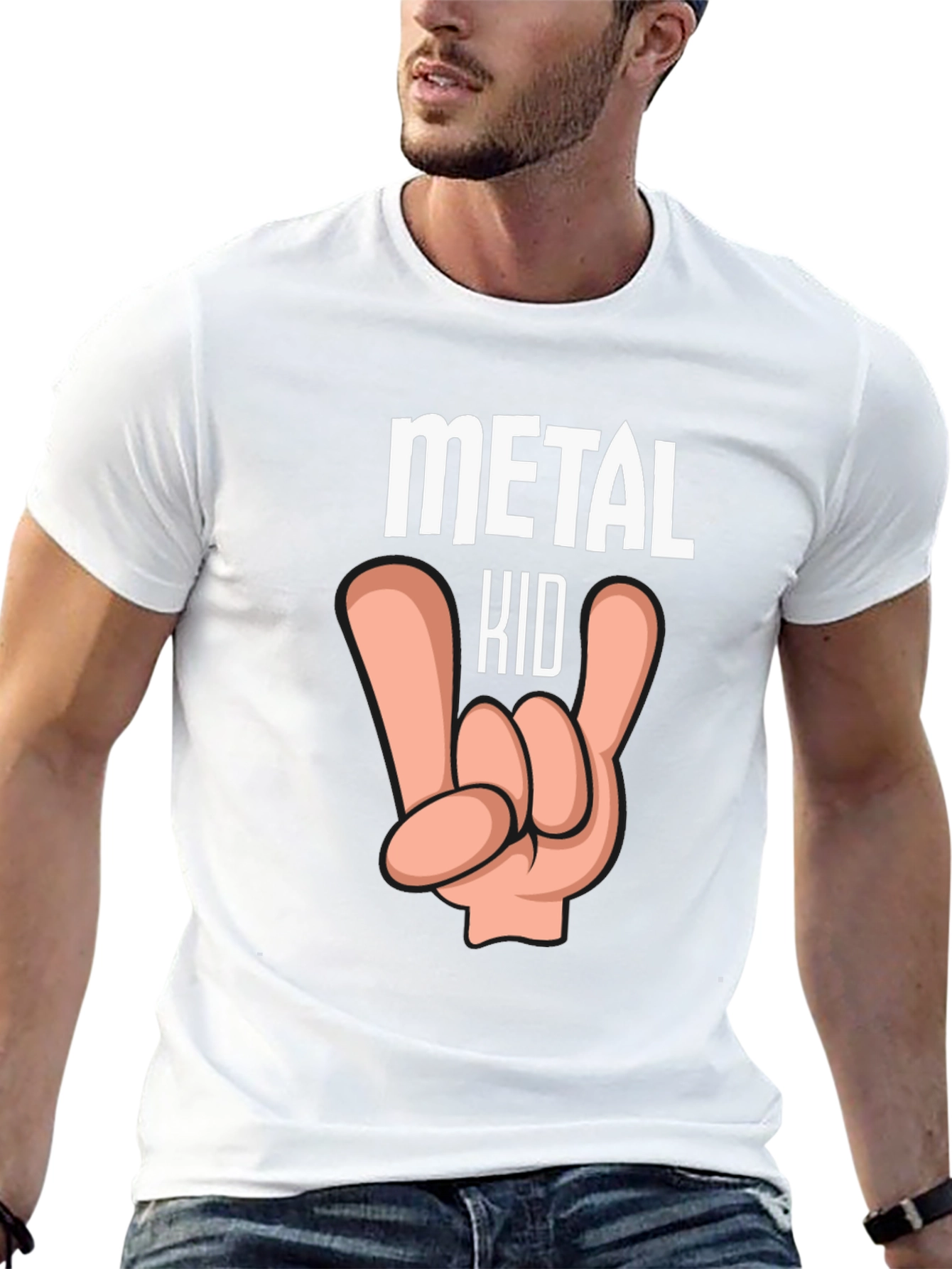 Metal Kid Graphic T-Shirt Rock and Roll Tee