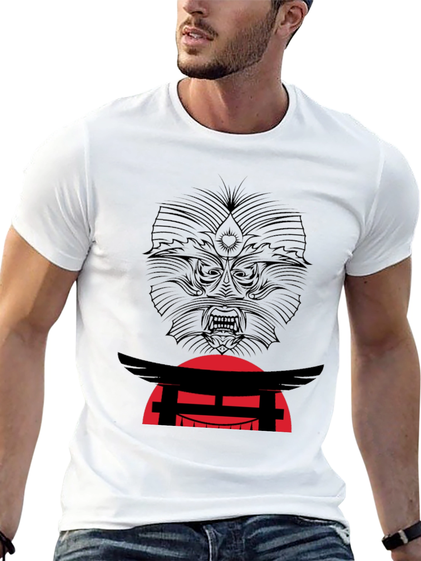 Graphic Tee: Japanese Gate & Mask Design