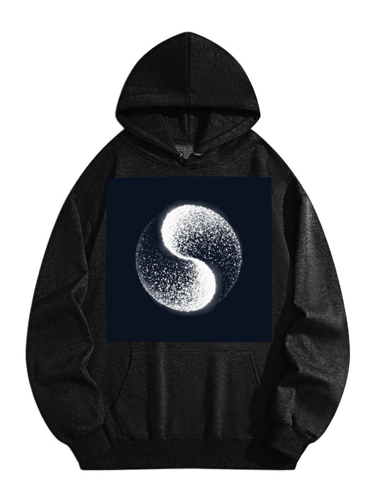 Yin Yang Balance Hoodie – Minimalist Abstract Black & White Energy Design Sweatshirt, Spiritual Zen Streetwear for Men & Women