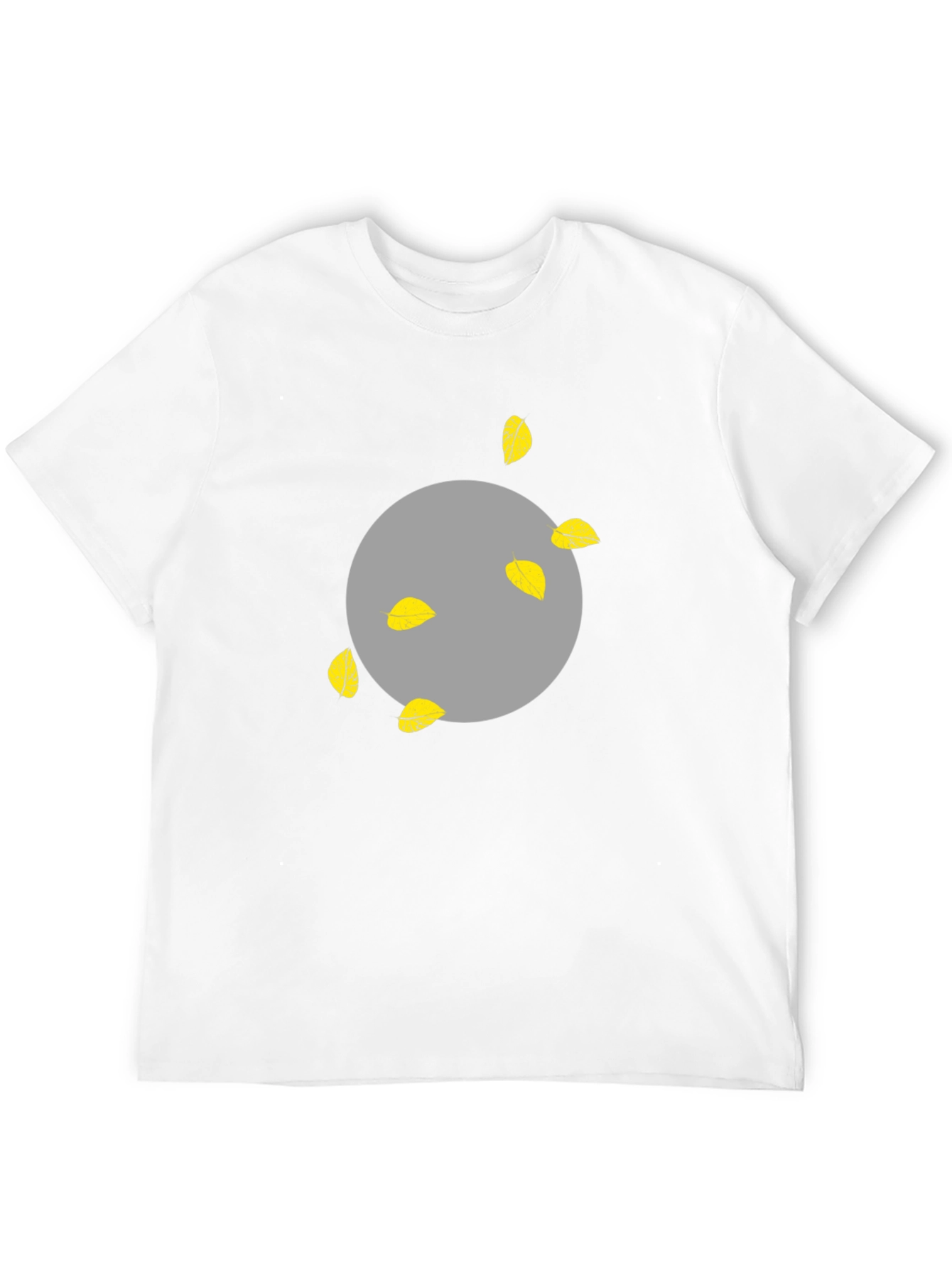Abstract Leaf Print Black T-Shirt
